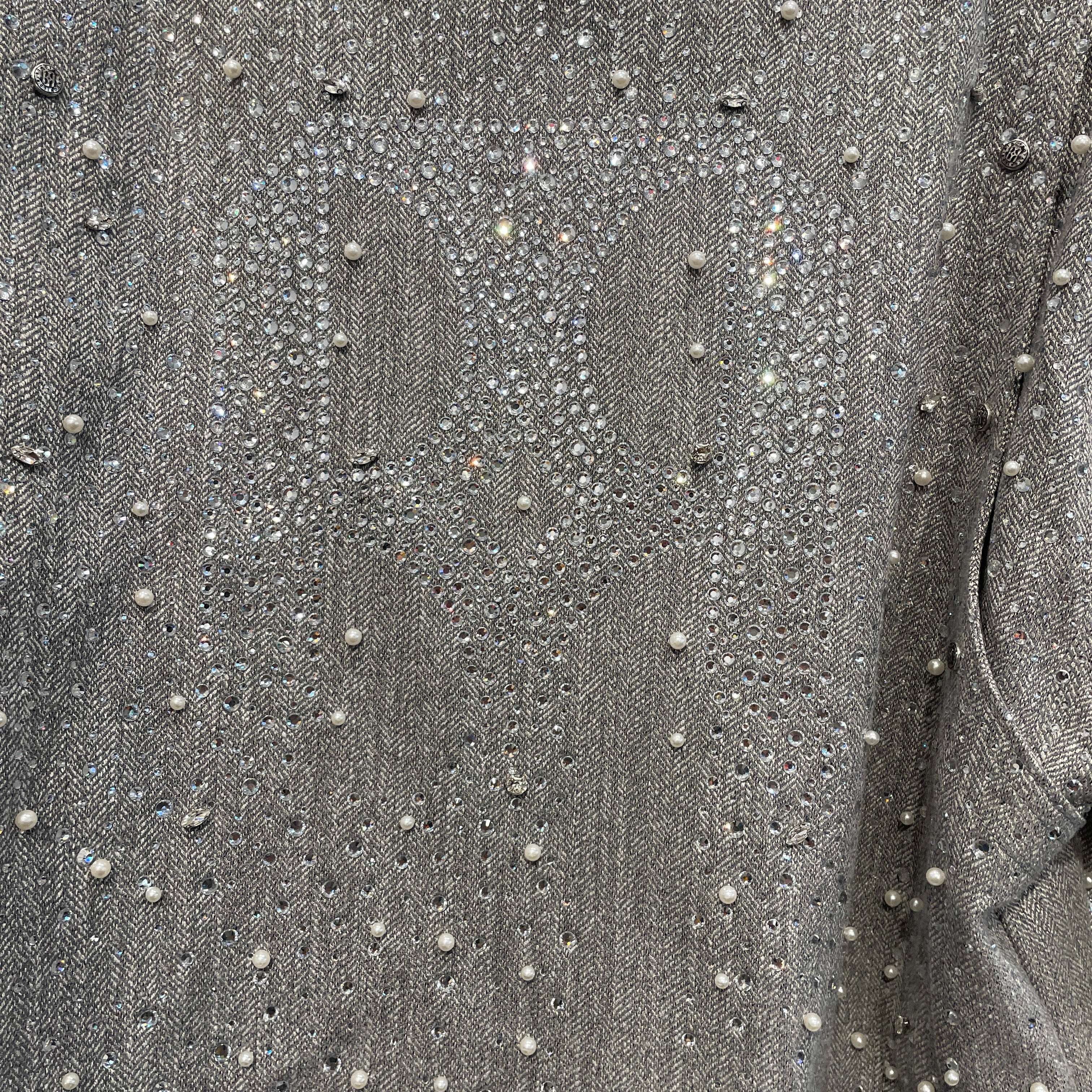 Birth Of Royal Child/Jacket/M/Rayon/GRY/TWEED RHINESTONE JACKET view 7