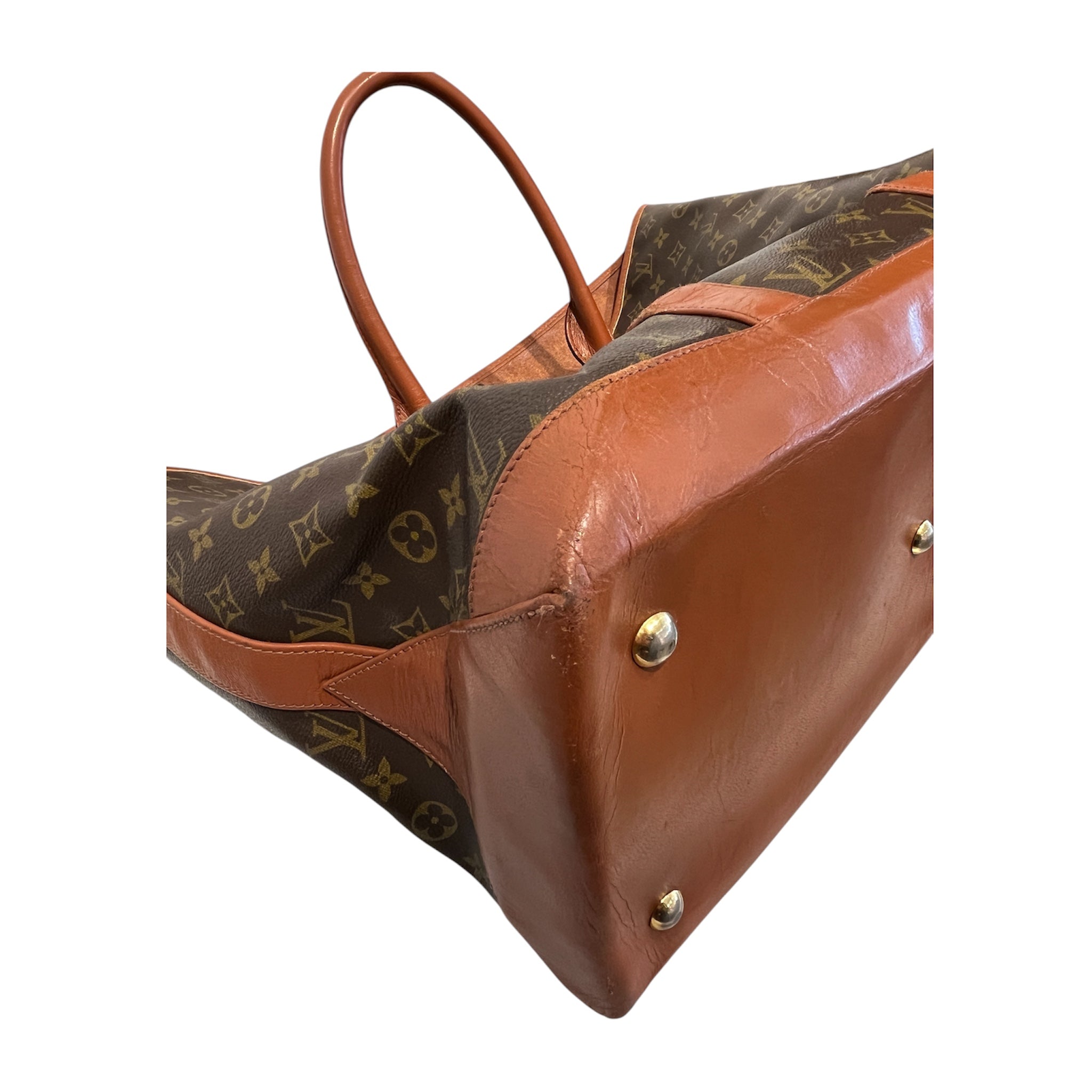 LOUIS VUITTON/Tote Bag/Monogram/Leather/BRW/Sac weekend PM/gold hardware view 10