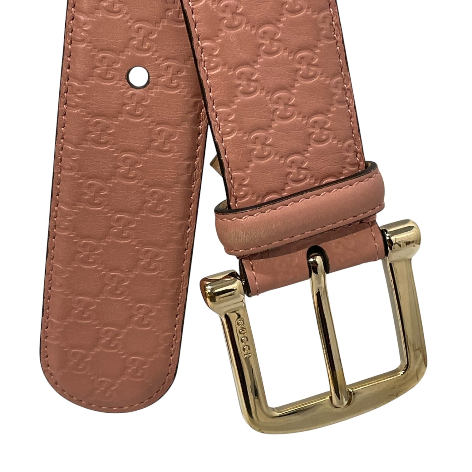 GUCCI/Belt/Monogram/Leather/PNK/L's/ view 2