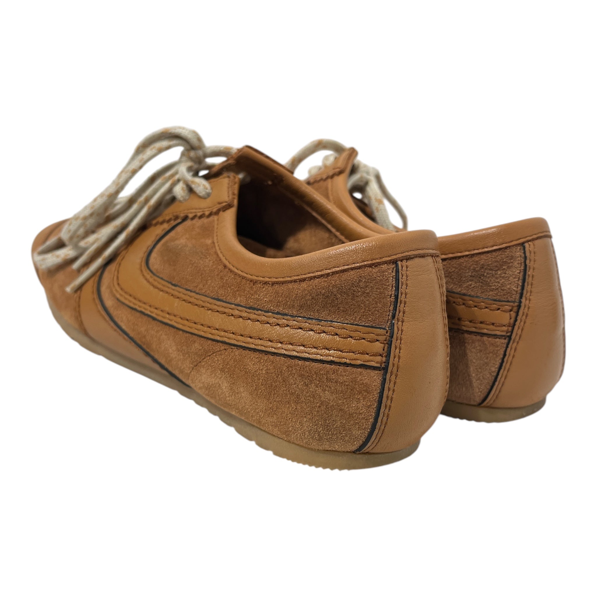DRIES VAN NOTEN/Low-Sneakers/Suede/BRW/leather trim lace up sneakers view 4