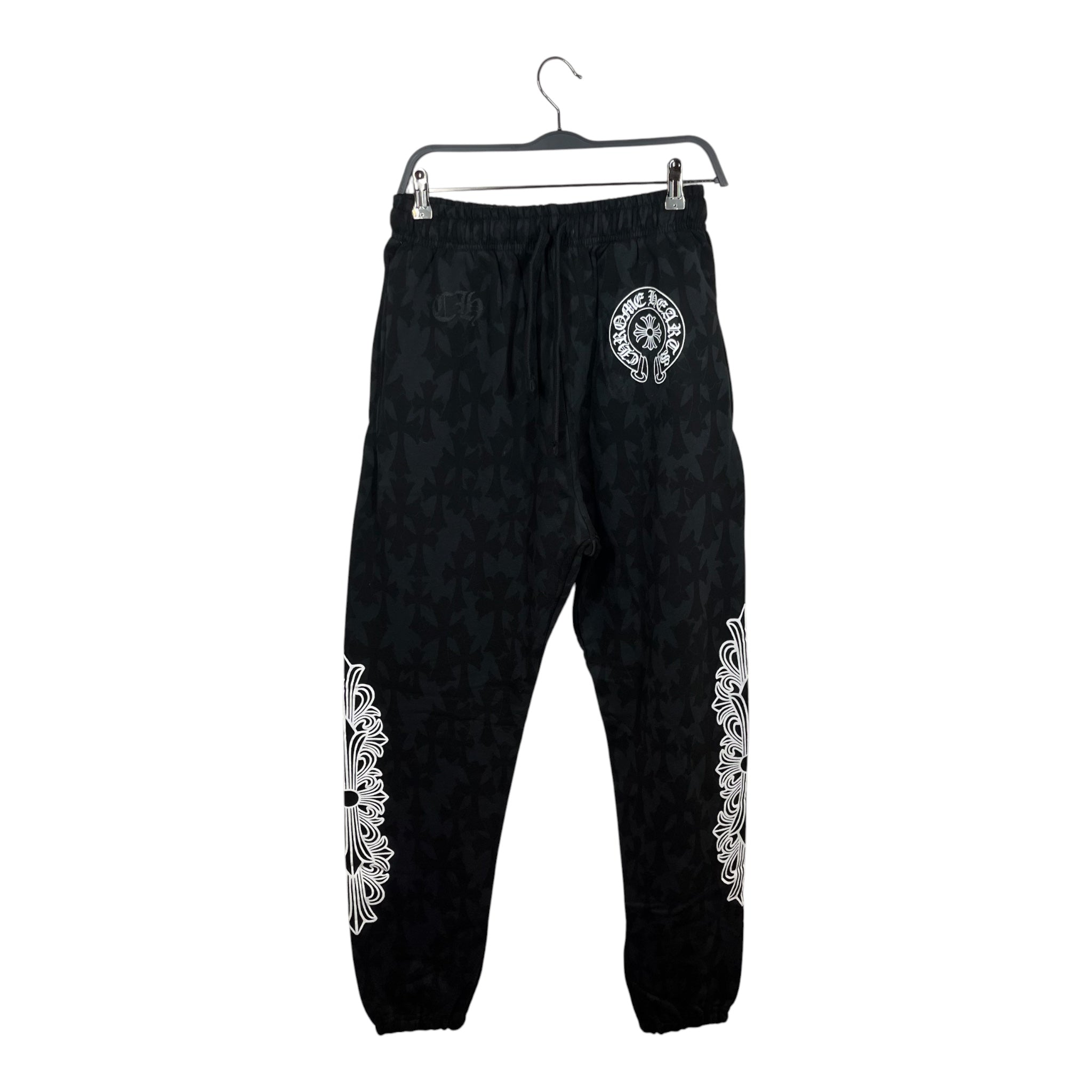 CHROME HEARTS/Pants/M/Cotton/BLK/All Over Print/Cemetery All Over Sweat Pants view 1