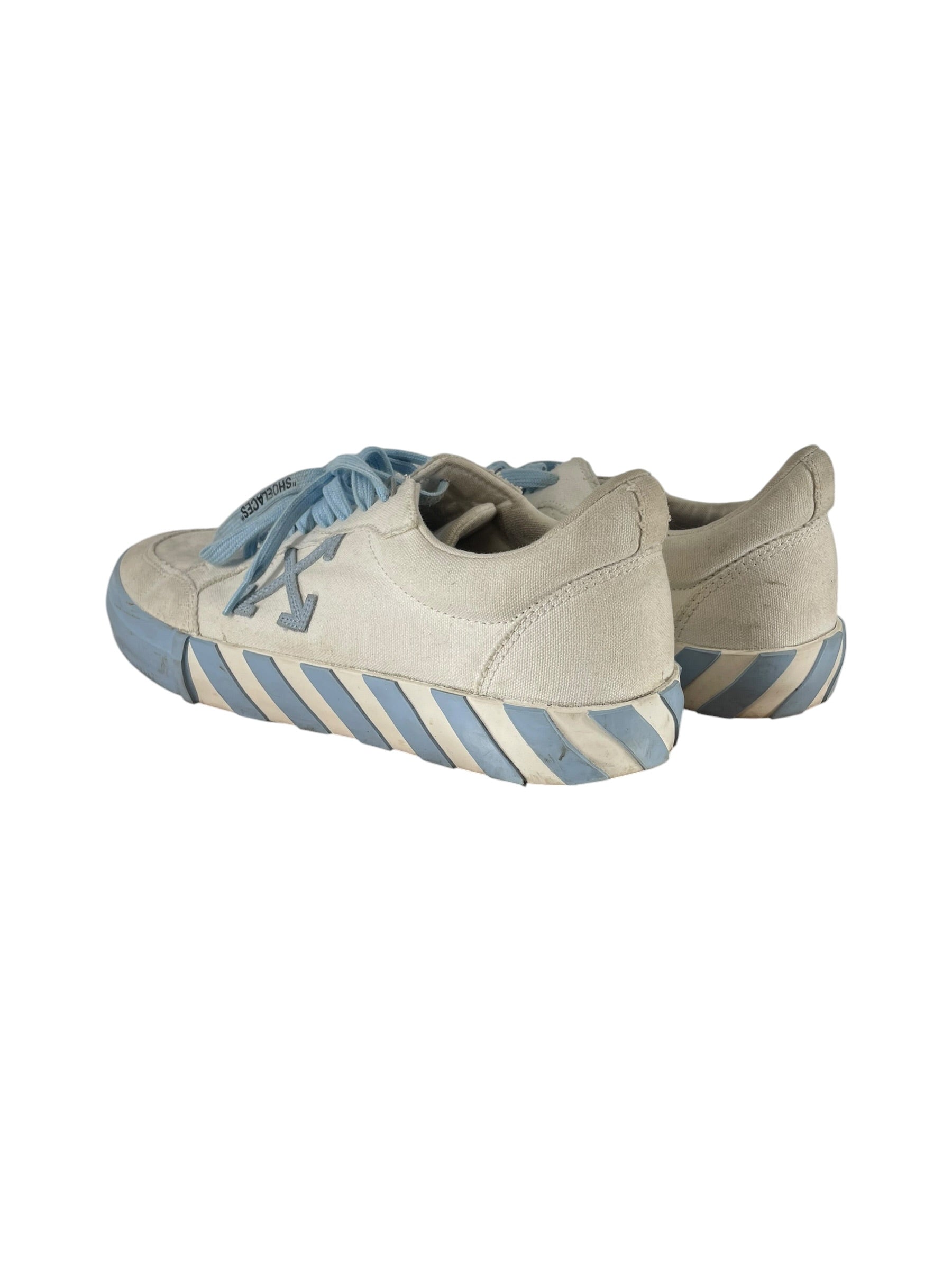 OFF-WHITE/Low-Sneakers/US 11/Cotton/MLT/VULCANIZED LOW BLU LACES view 2