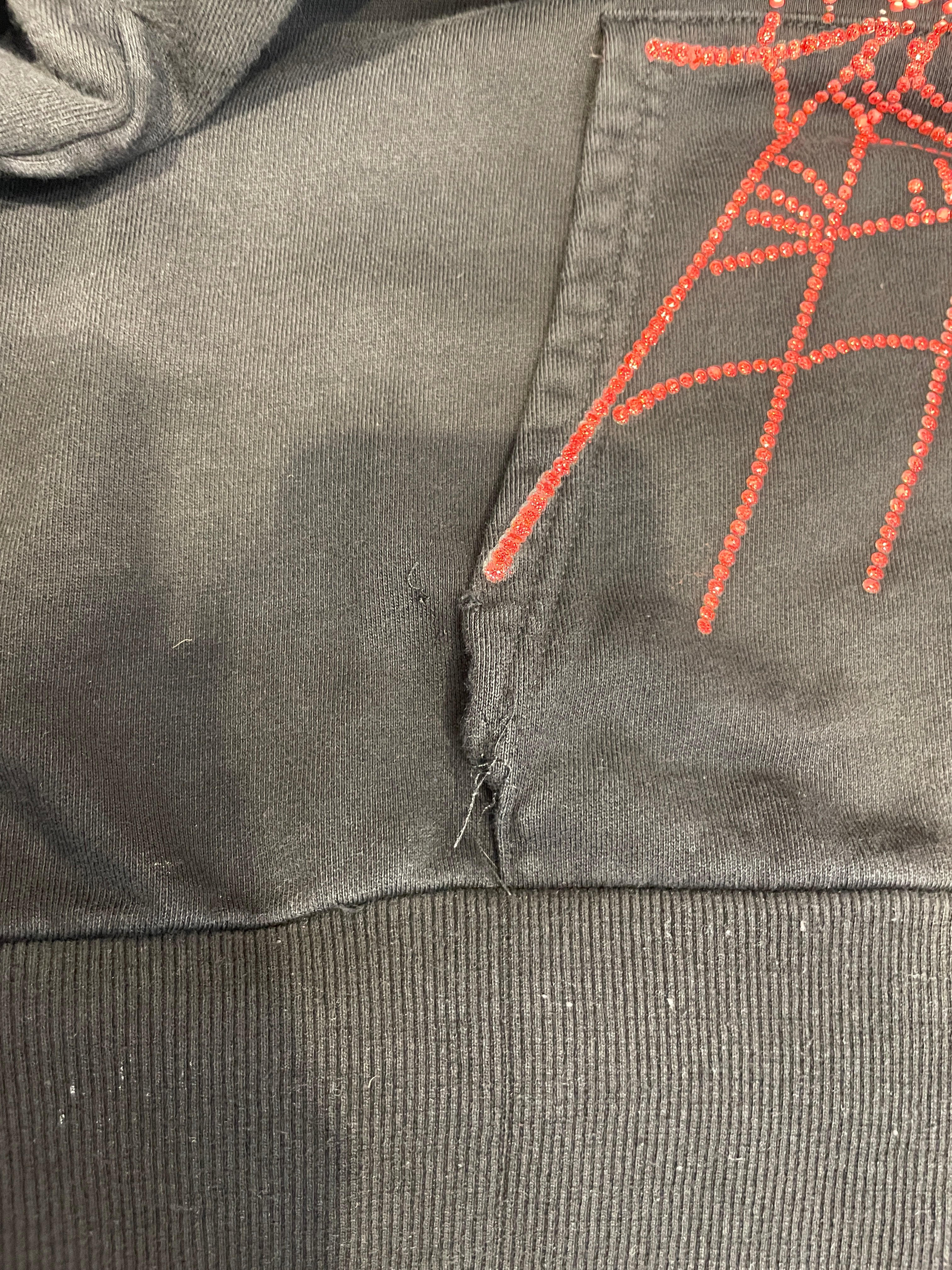 Sp5der/Hoodie/L/Graphic/Cotton/BLK/RED RHINESTONE WEB GRAPHIC view 5