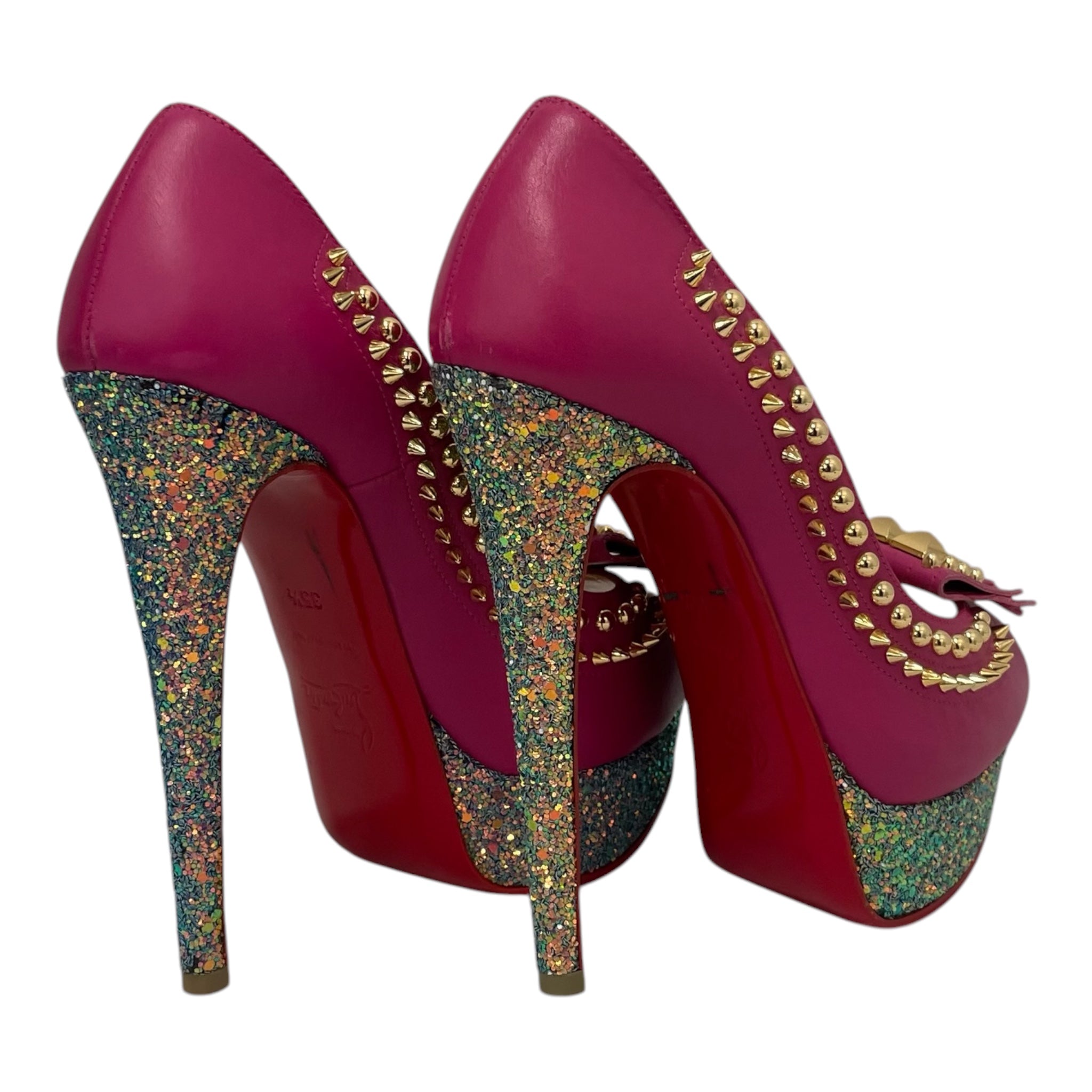 Christian Louboutin/Heels/EU 35.5/All Over Print/Nylon/PNK/LADYPEEP150 view 2