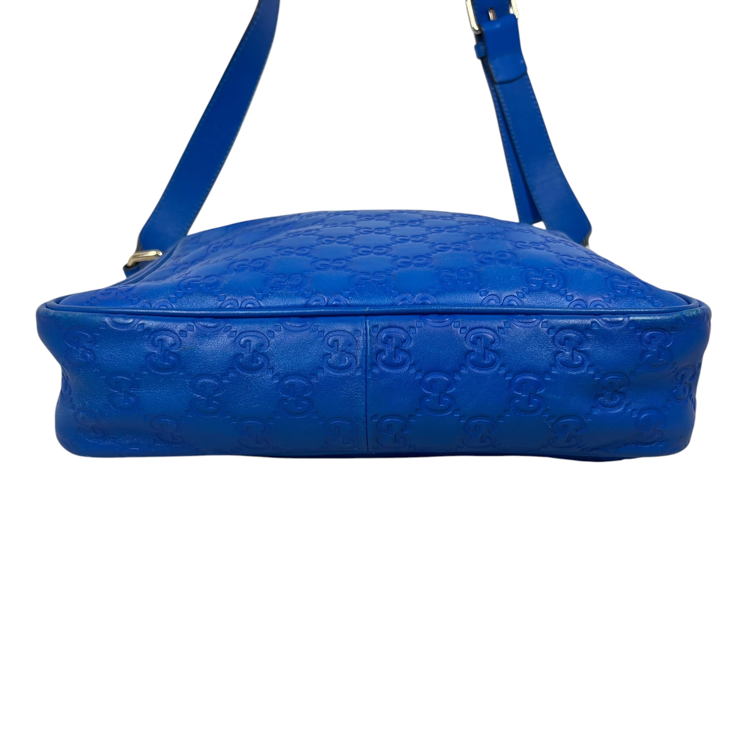 GUCCI/Cross Body Bag/Monogram/Leather/BLU/DIAMANTE LEATHER HILARY MESSAG view 3