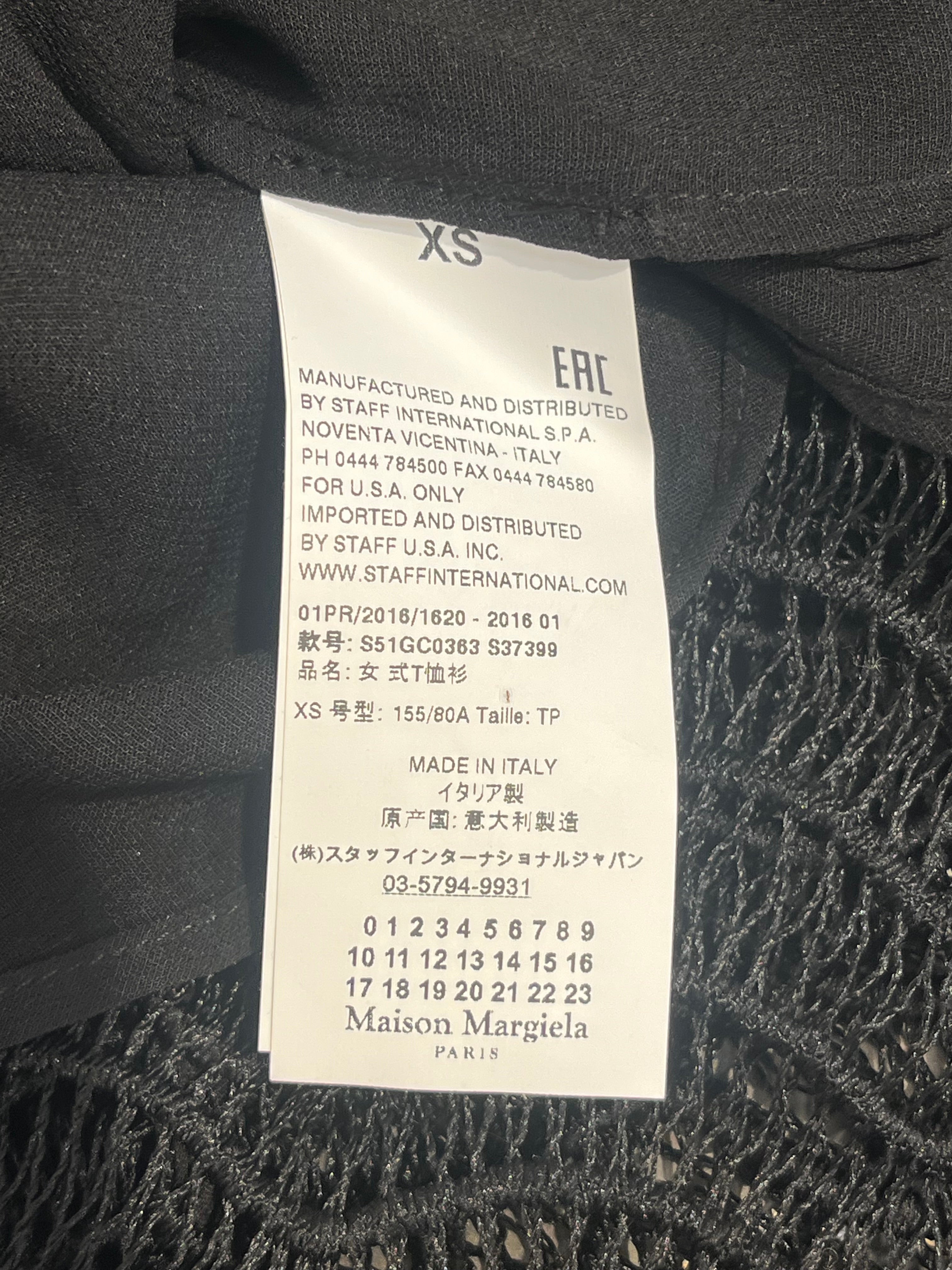 Maison Margiela/SL Blouse/XS/Polyester/BLK/DOUBLE LAYER MESH TANK view 4