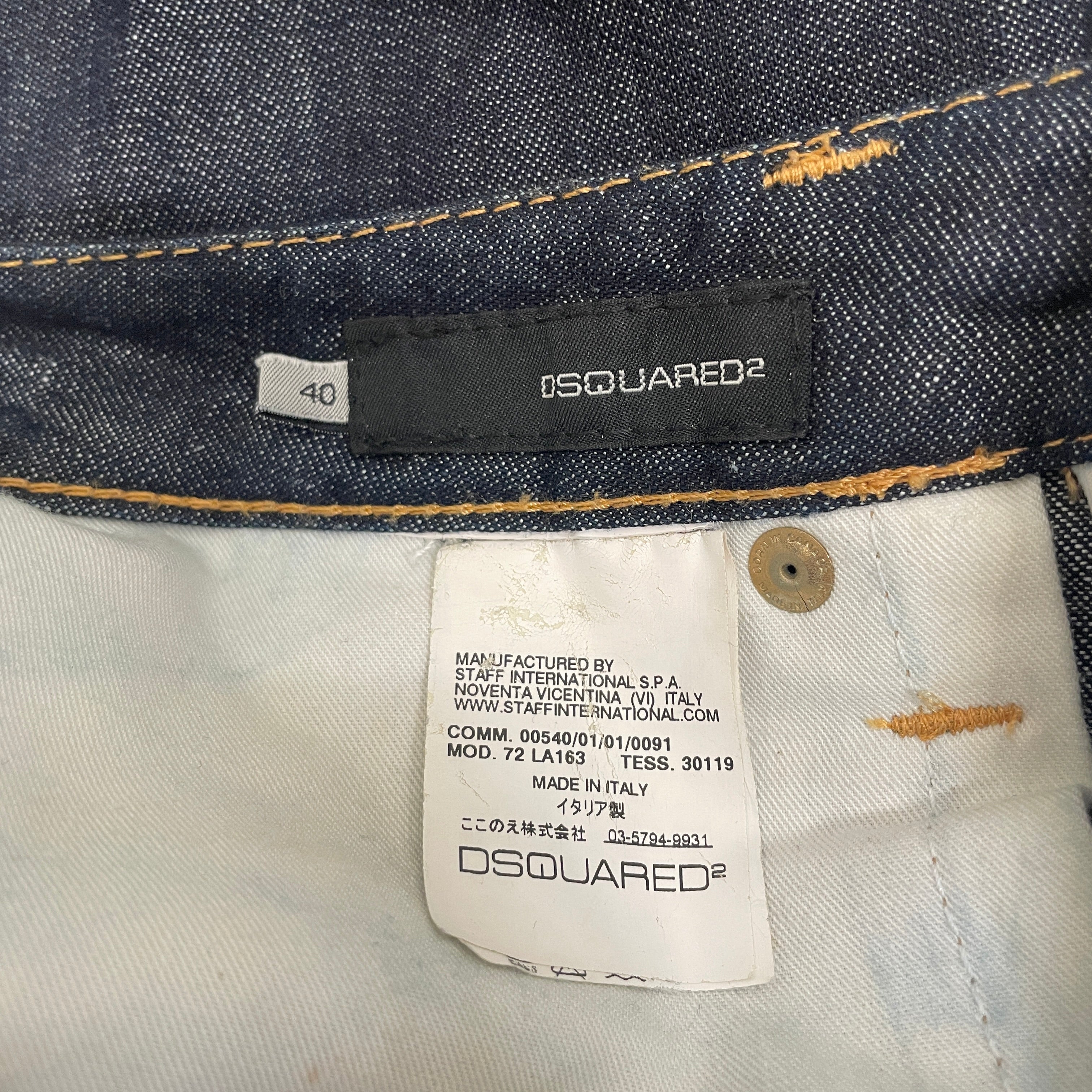 DSQUARED2/Straight Pants/40/Cotton/NVY/Low-rise/RED BEADS/GOLD TRIM/HARDWER view 3