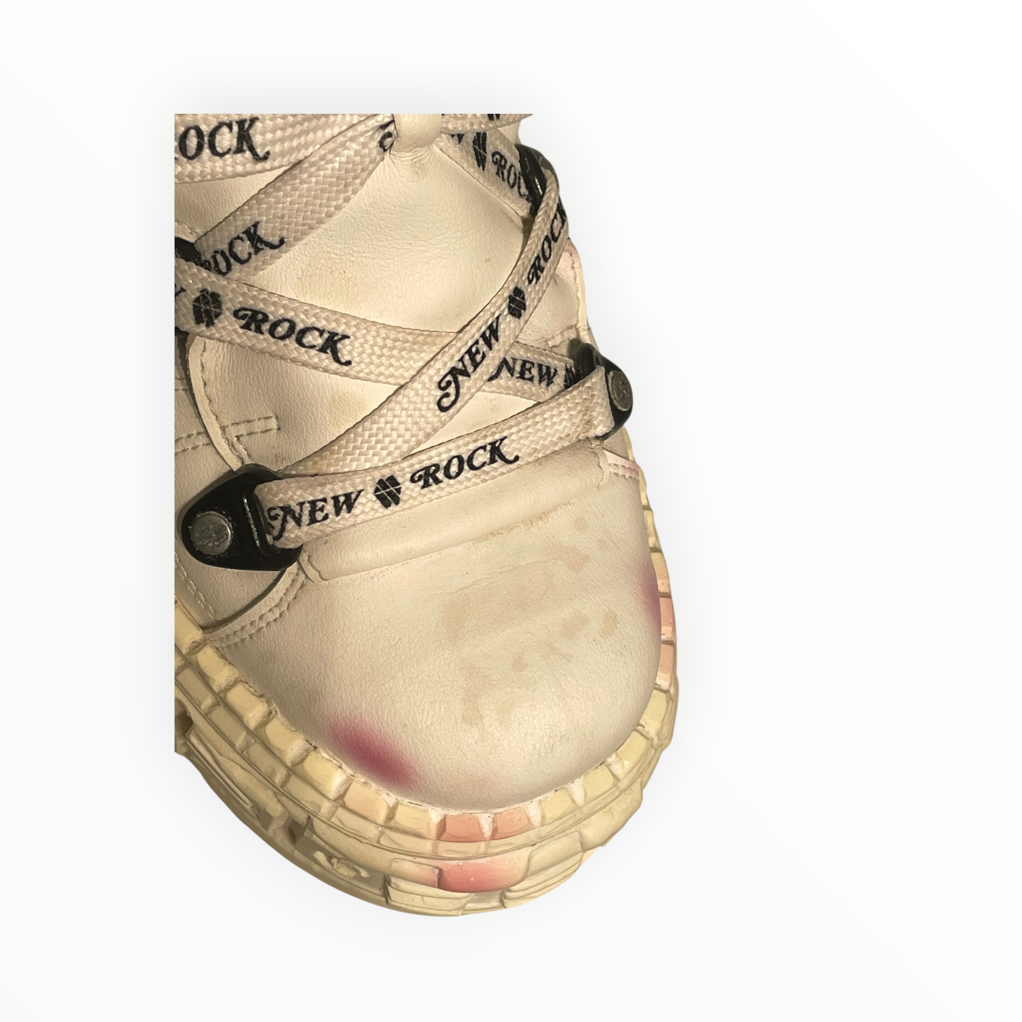 NEW ROCK/Boots/US 13/Faux Leather/WHT/ view 4