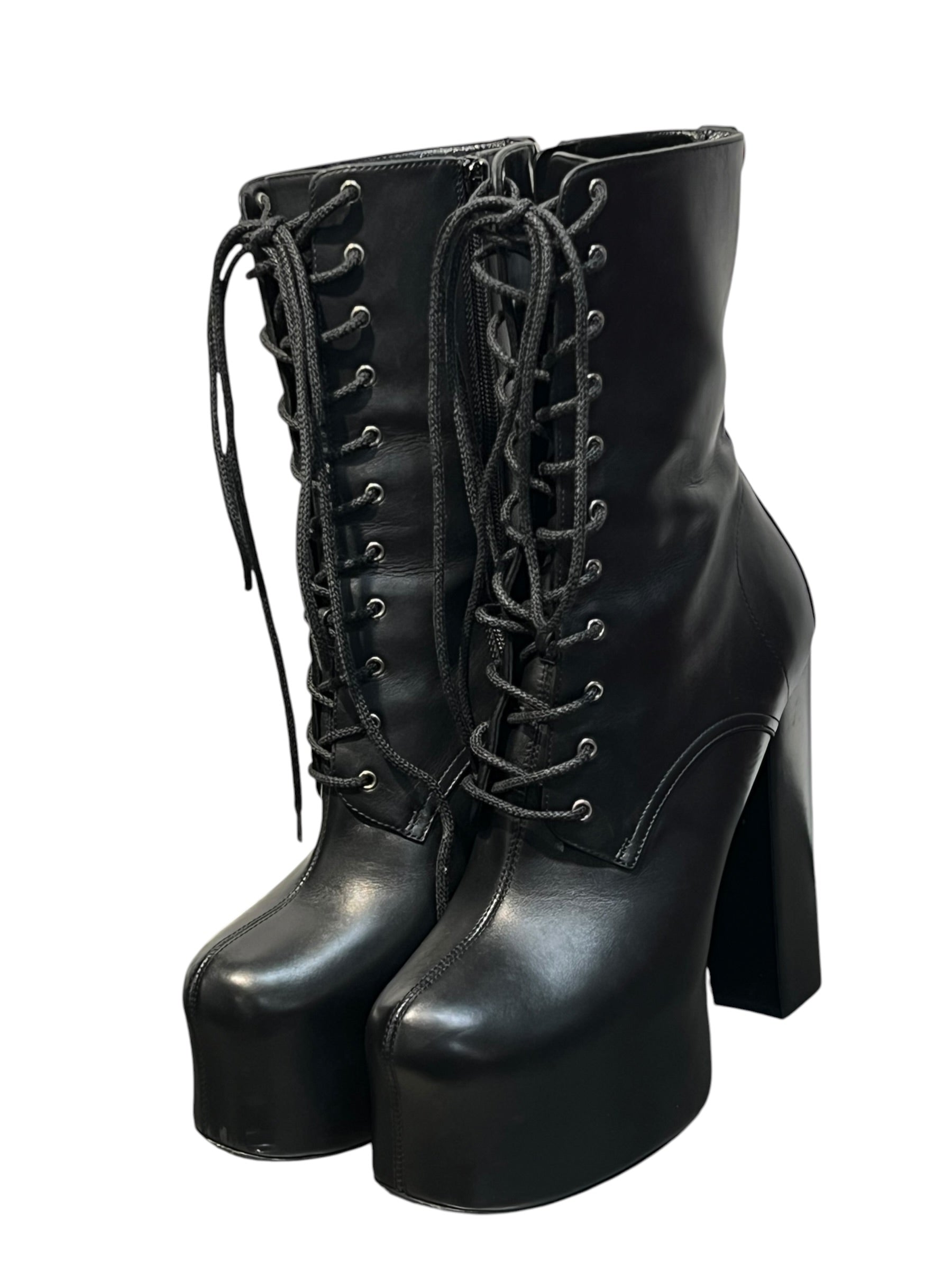 SAINT LAURENT/Heels/EU 42/Leather/BLK/PIUMA view 1
