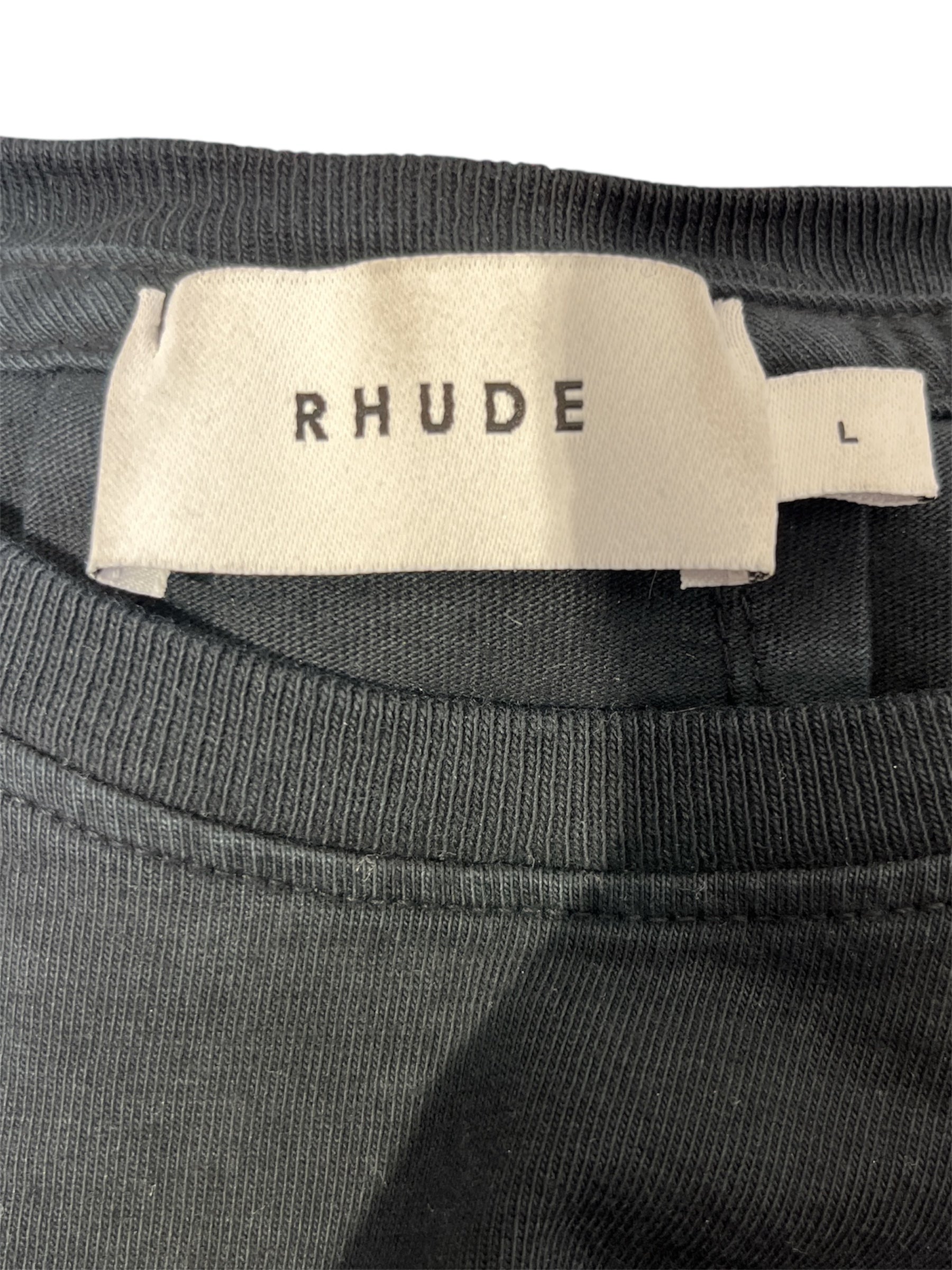 RHUDE/T-Shirt/L/Cotton/BLK/BLK/RED view 3