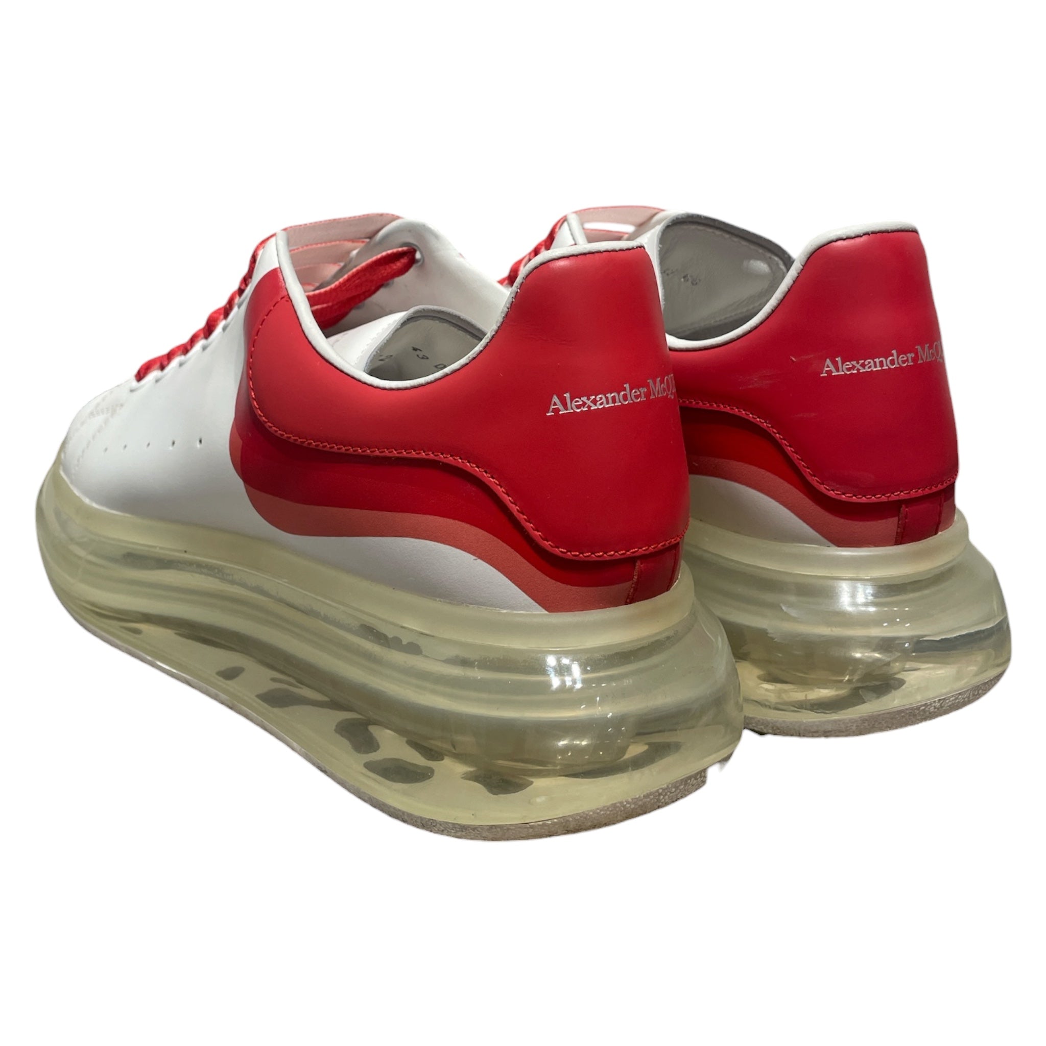 Alexander McQueen/Low-Sneakers/EU 43/Leather/WHT/clear sole translucent red view 2