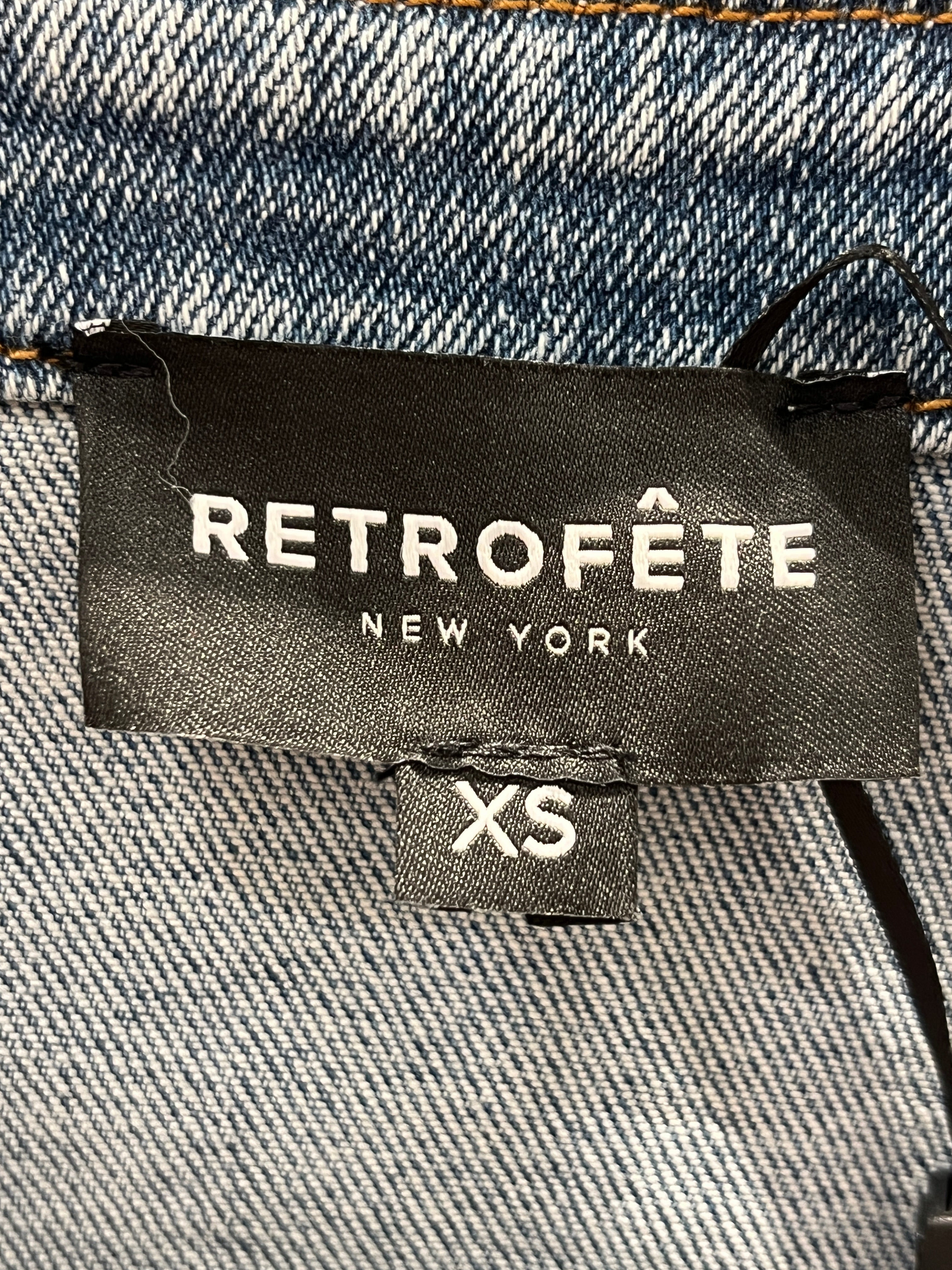 retrofete/Denim Jkt/XS/Cotton/BLU/PADDED SHOULDER + CROPPED view 3