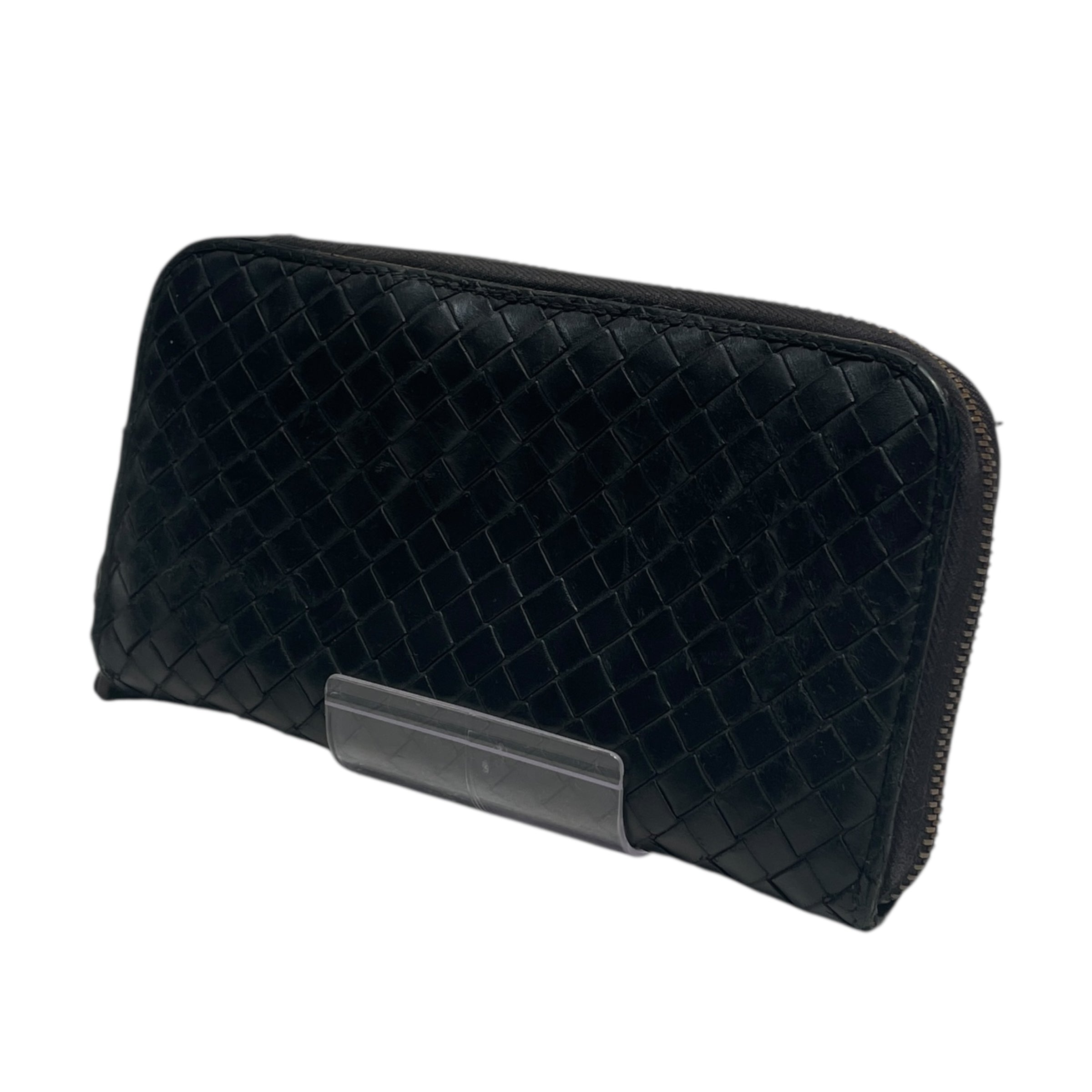BOTTEGA VENETA/Long Wallet/Glen Check/Leather/BLK/ view 2