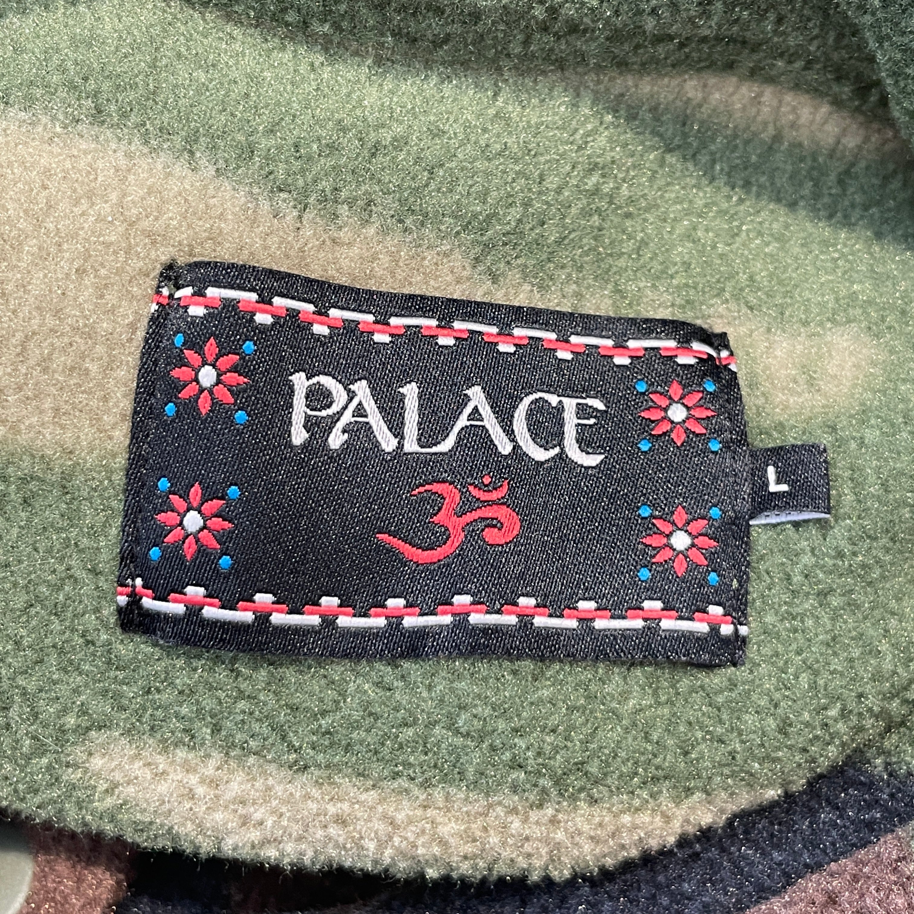 PALACE/LS Shirt/L/Polyester/GRN/Camouflage/Polartec OM Fleece Overshirt view 3