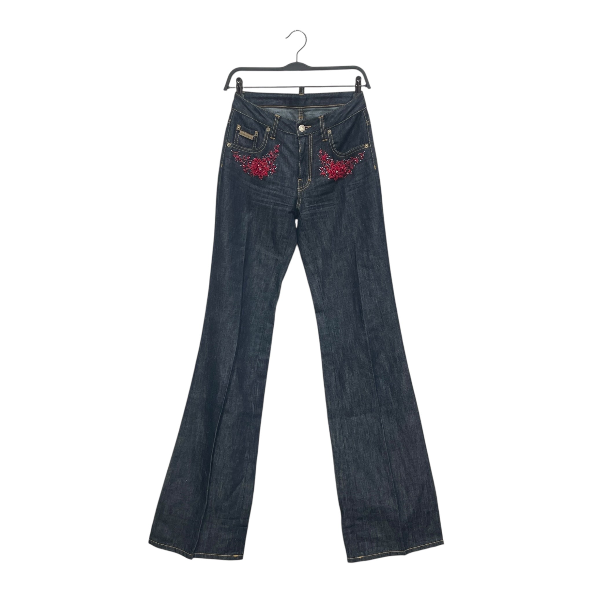 DSQUARED2/Straight Pants/40/Cotton/NVY/Low-rise/RED BEADS/GOLD TRIM/HARDWER view 1