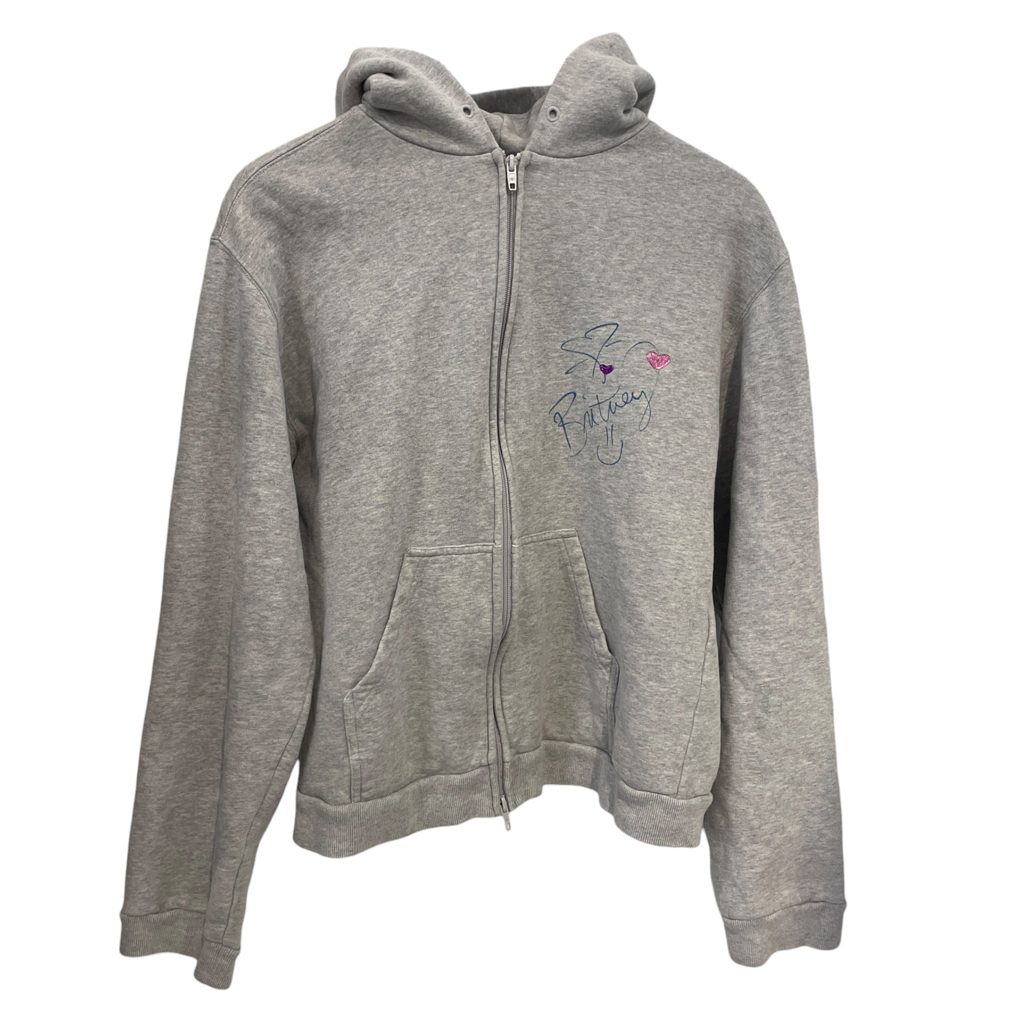 BALENCIAGA/Zip Up Hoodie/M/Cotton/GRY/BRITTANY SPEARS view 1