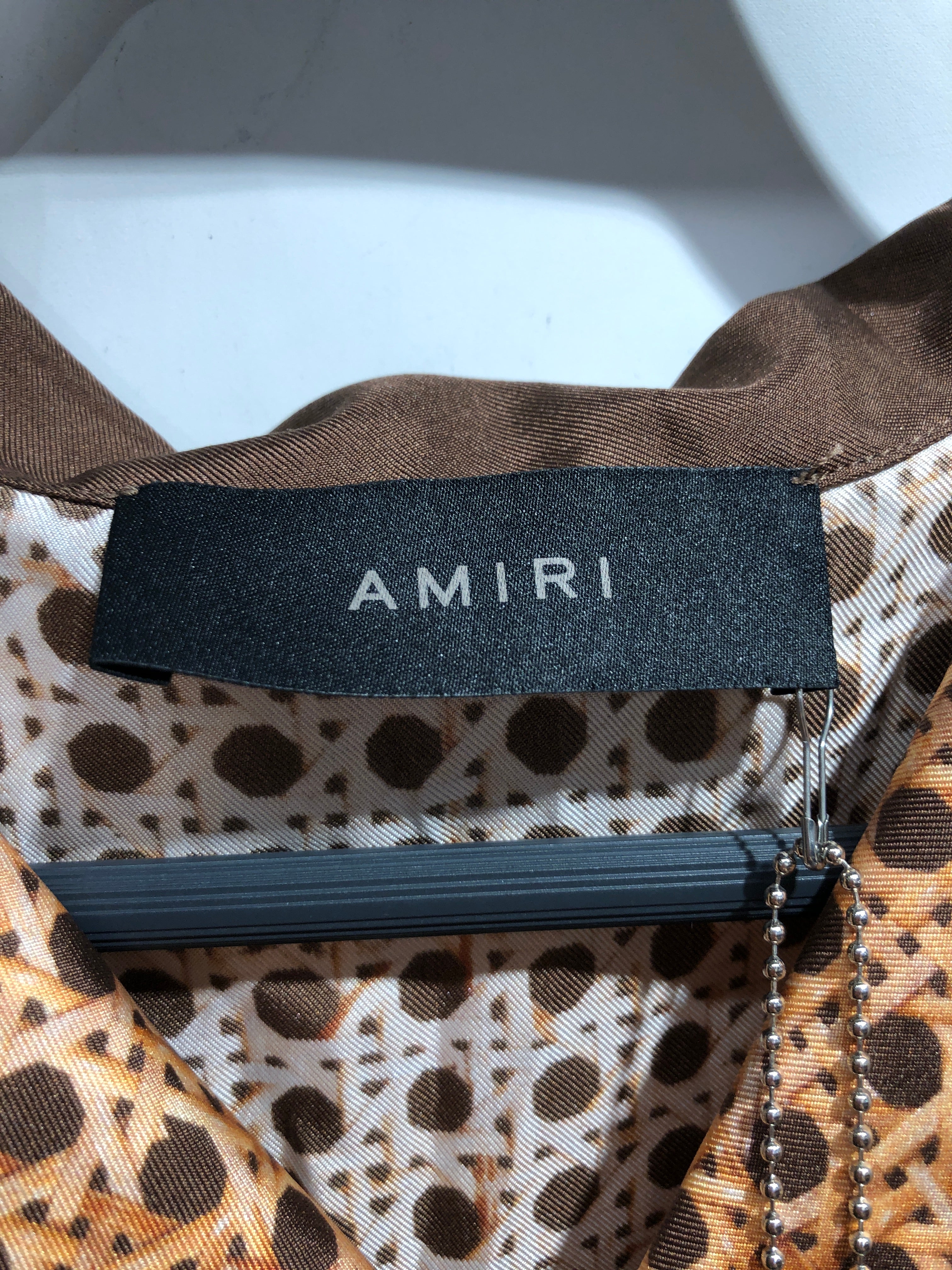 AMIRI/SS Shirt/M/Silk/BEG/All Over Print/AOP Wicker deisgn view 3