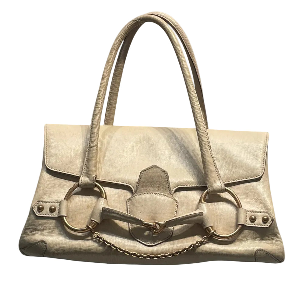 GUCCI/Hand Bag/Leather/CRM/VINTAGE HORSEBIT view 1