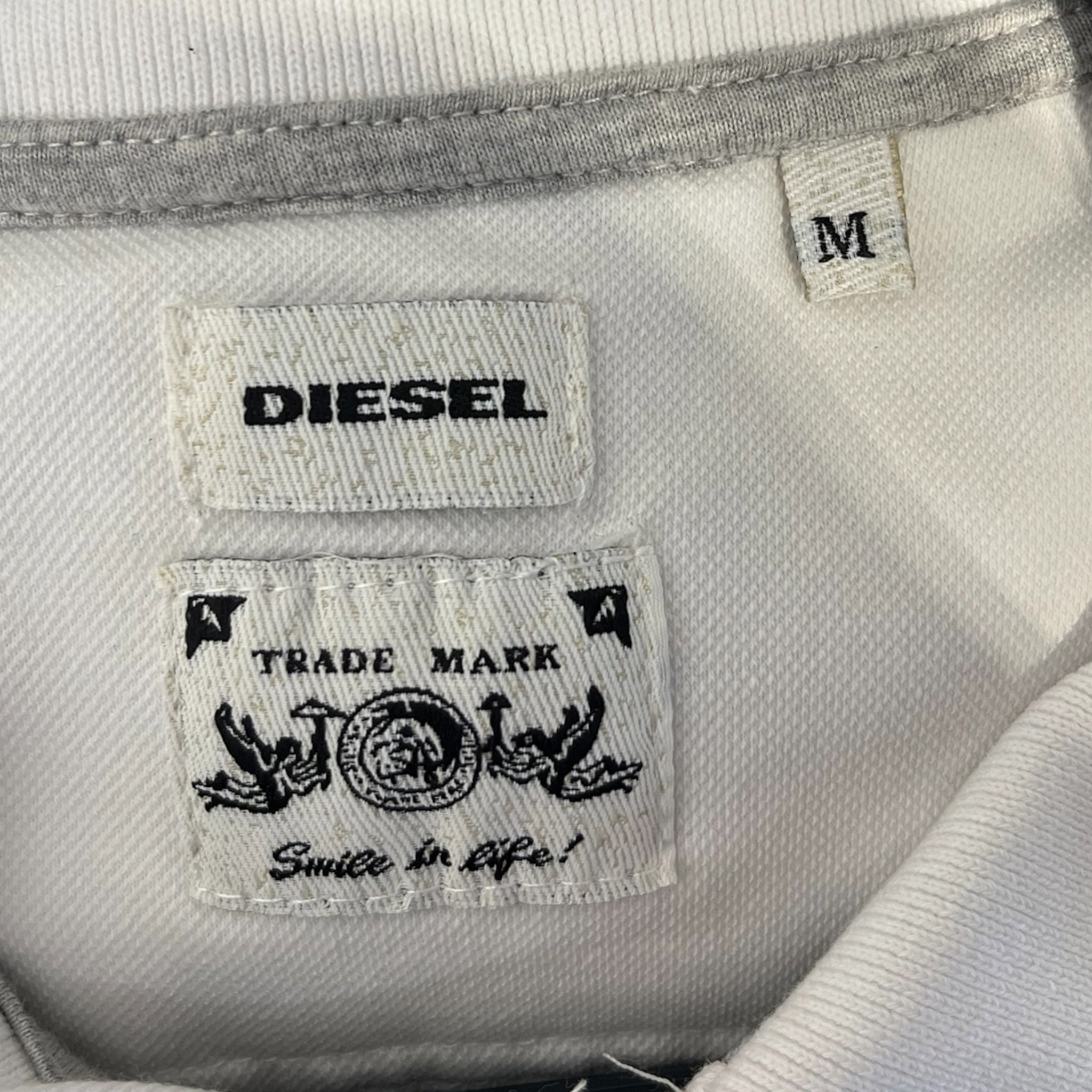 DIESEL/Polo Shirt/M/Cotton/WHT/BLK/BLU STRIPE BOARDERS view 3