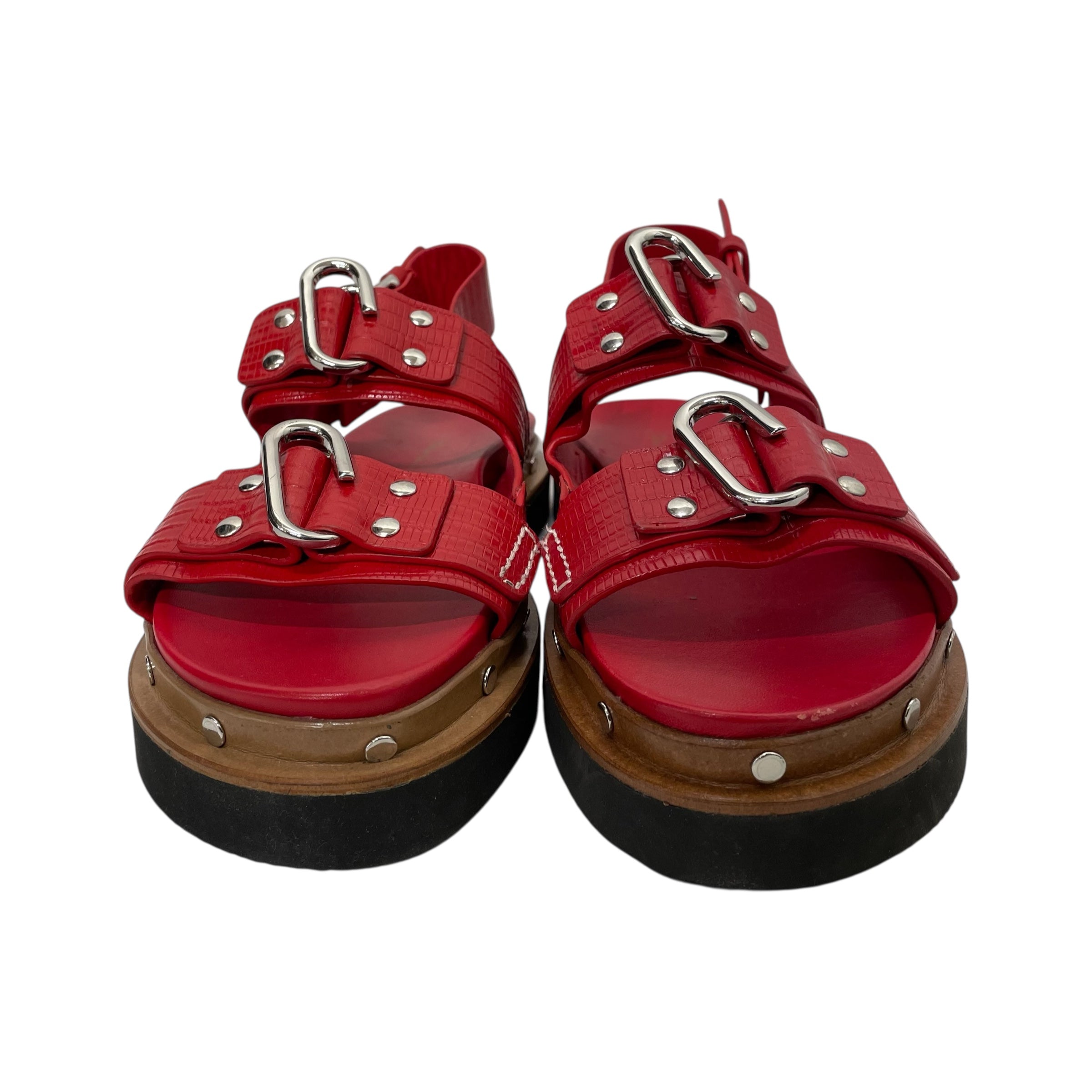 3.1 phillip lim/Sandals/EU 39/Leather/RED/RING ON BUCKLE view 3