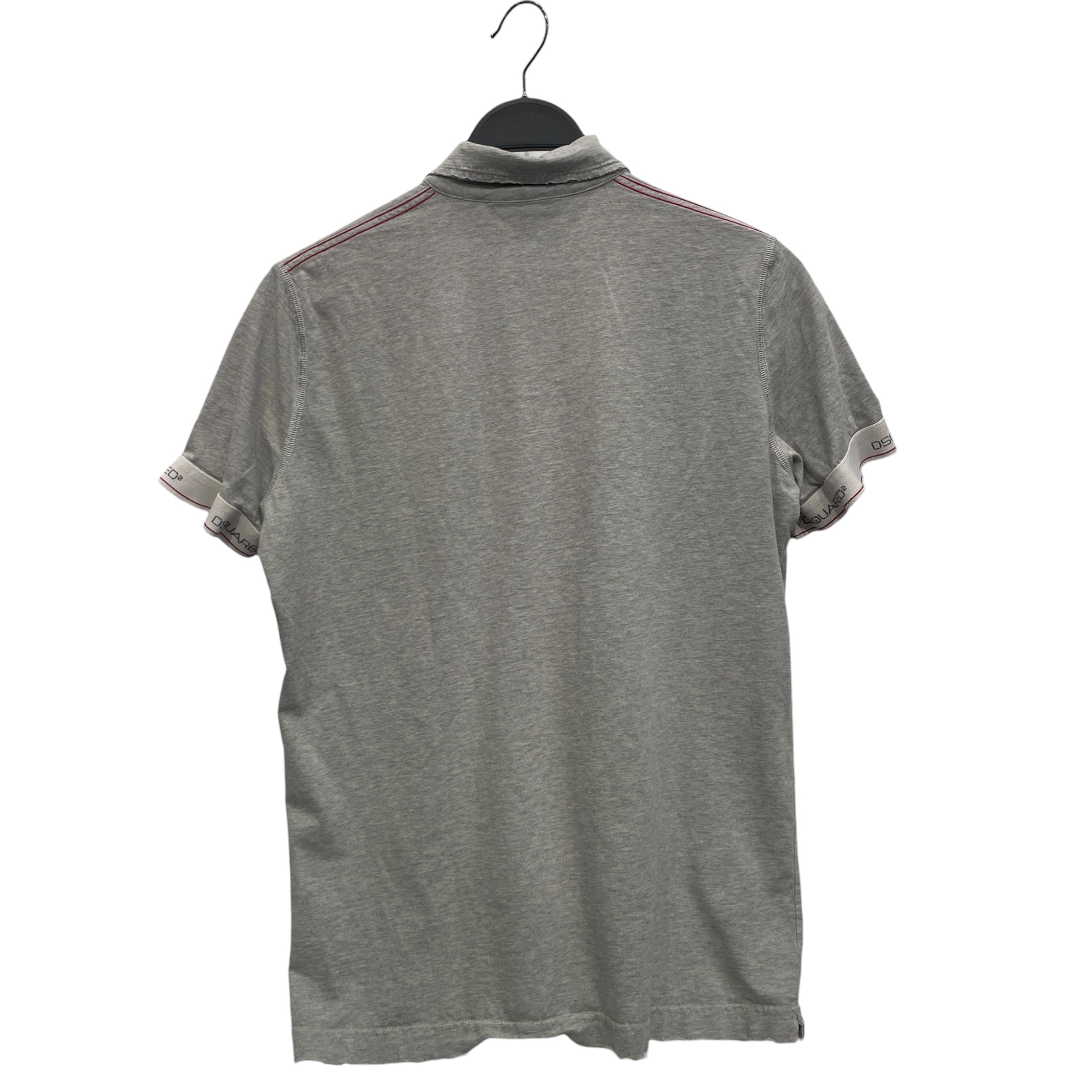 DSQUARED2/Polo Shirt/M/Cotton/GRY/DISTRESSED POLO LOGO SLEEVES view 2
