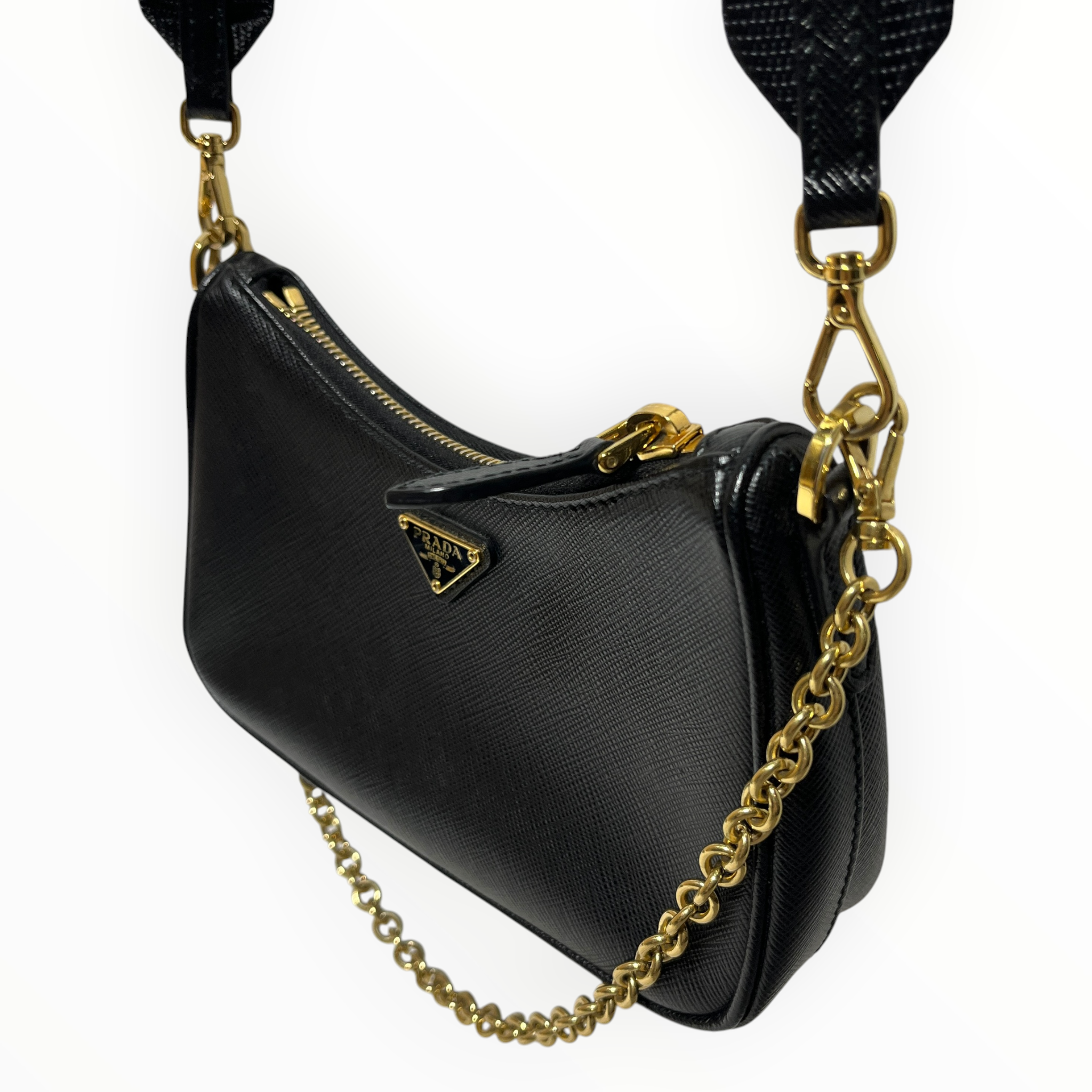 PRADA/Cross Body Bag/Leather/BLK/05 SAFFIANO RE-EDITON view 5