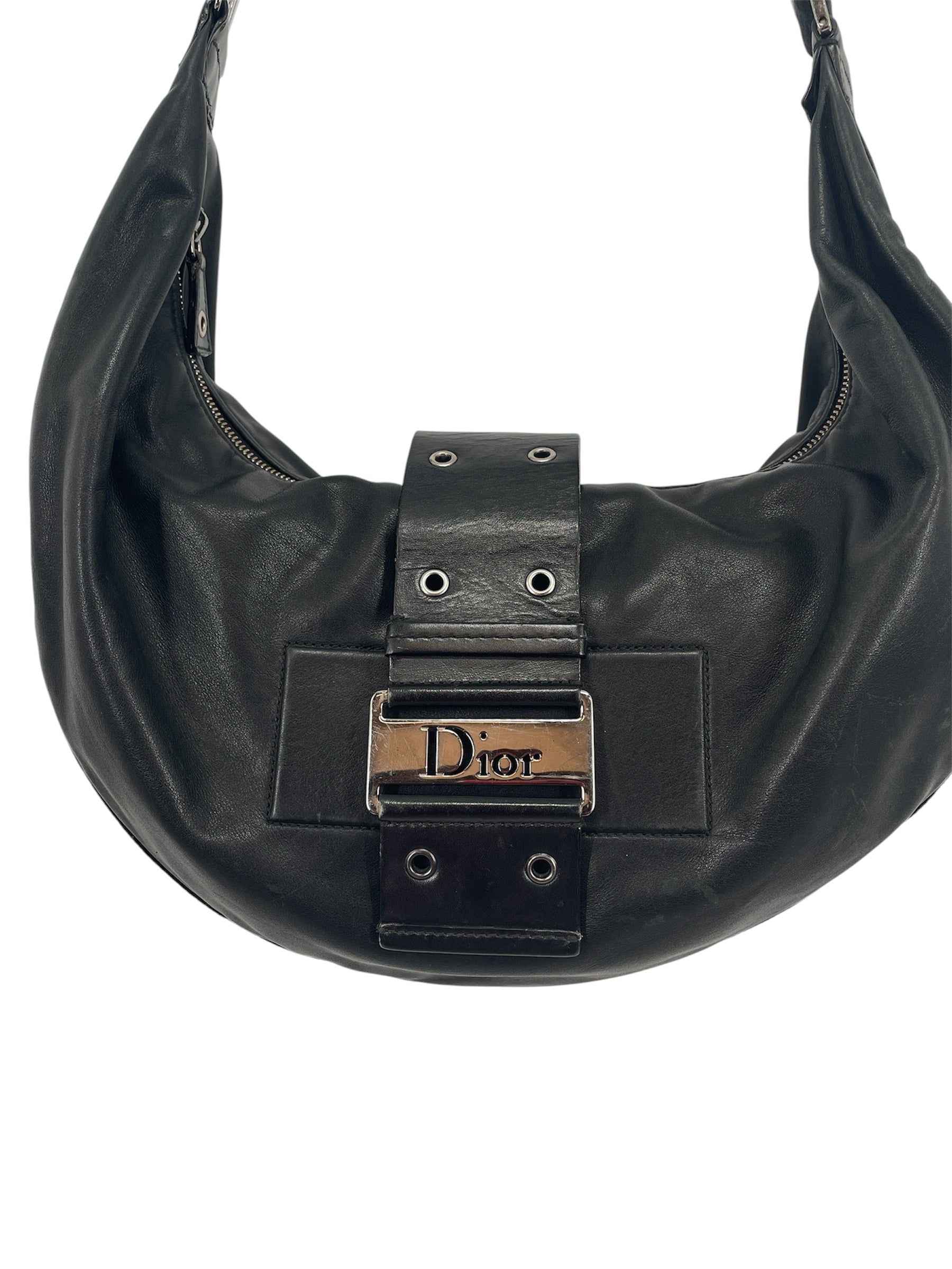 Christian Dior/Cross Body Bag/Leather/BLK/STREET CHIC HOBO BAG view 2
