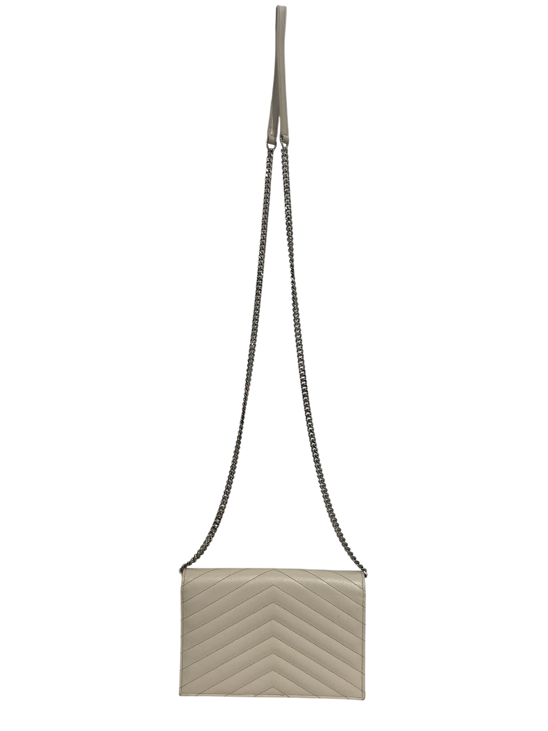 SAINT LAURENT/Cross Body Bag/Leather/WHT/ view 2