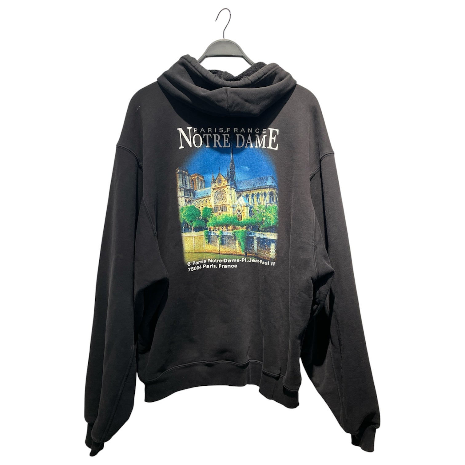 BALENCIAGA/Hoodie/XXS/Graphic/Cotton/BLK/Notre Dame Hoodie view 2