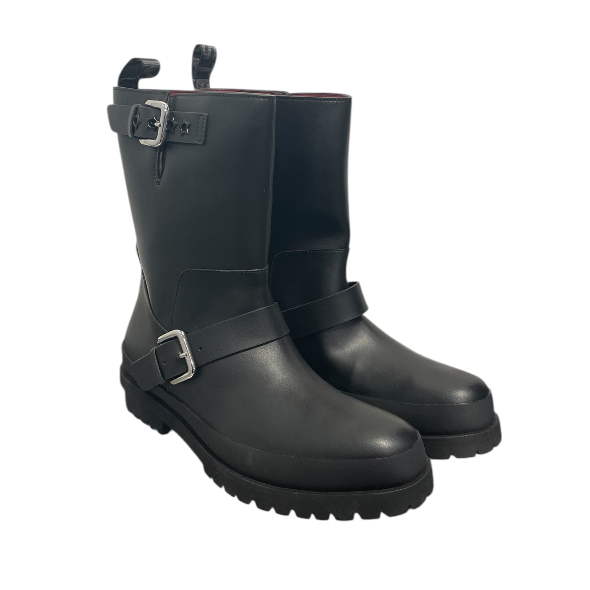 STELLAMcCARTNEY/Boots/EU 40/Leather/BLK/Fringe/TRACE BUCKLE BIKER BOOTS view 1