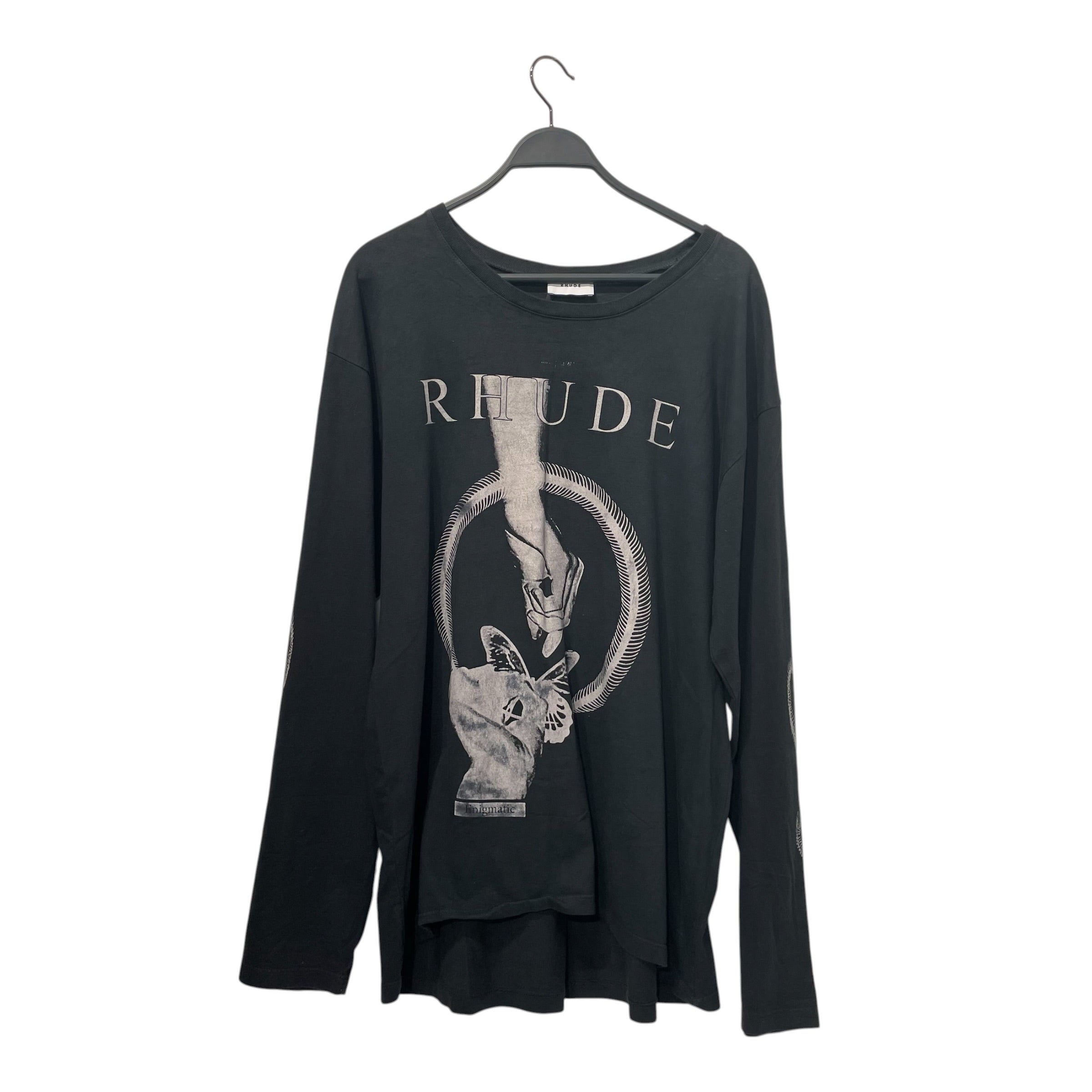 RHUDE/LS T-Shirt/XXL/Cotton/BLK/ view 1