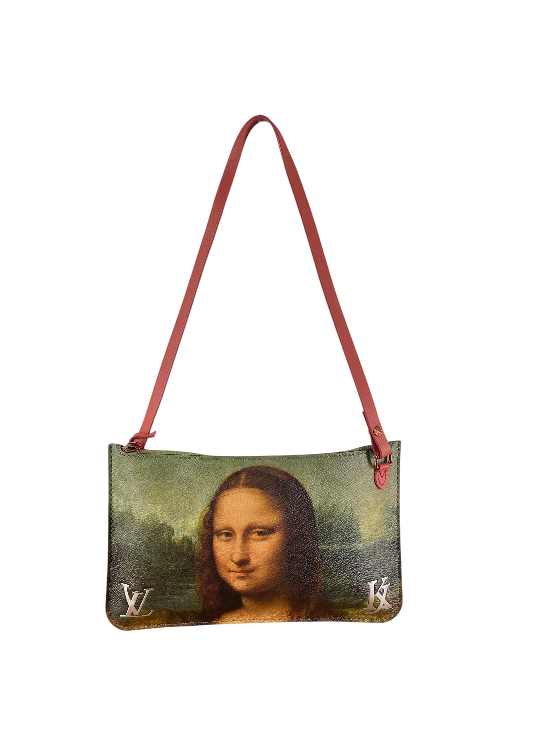 LOUIS VUITTON/Pouch/All Over Print/Leather/GRN/MONA LISA JEFF KOONS 2017 LIMI view 3