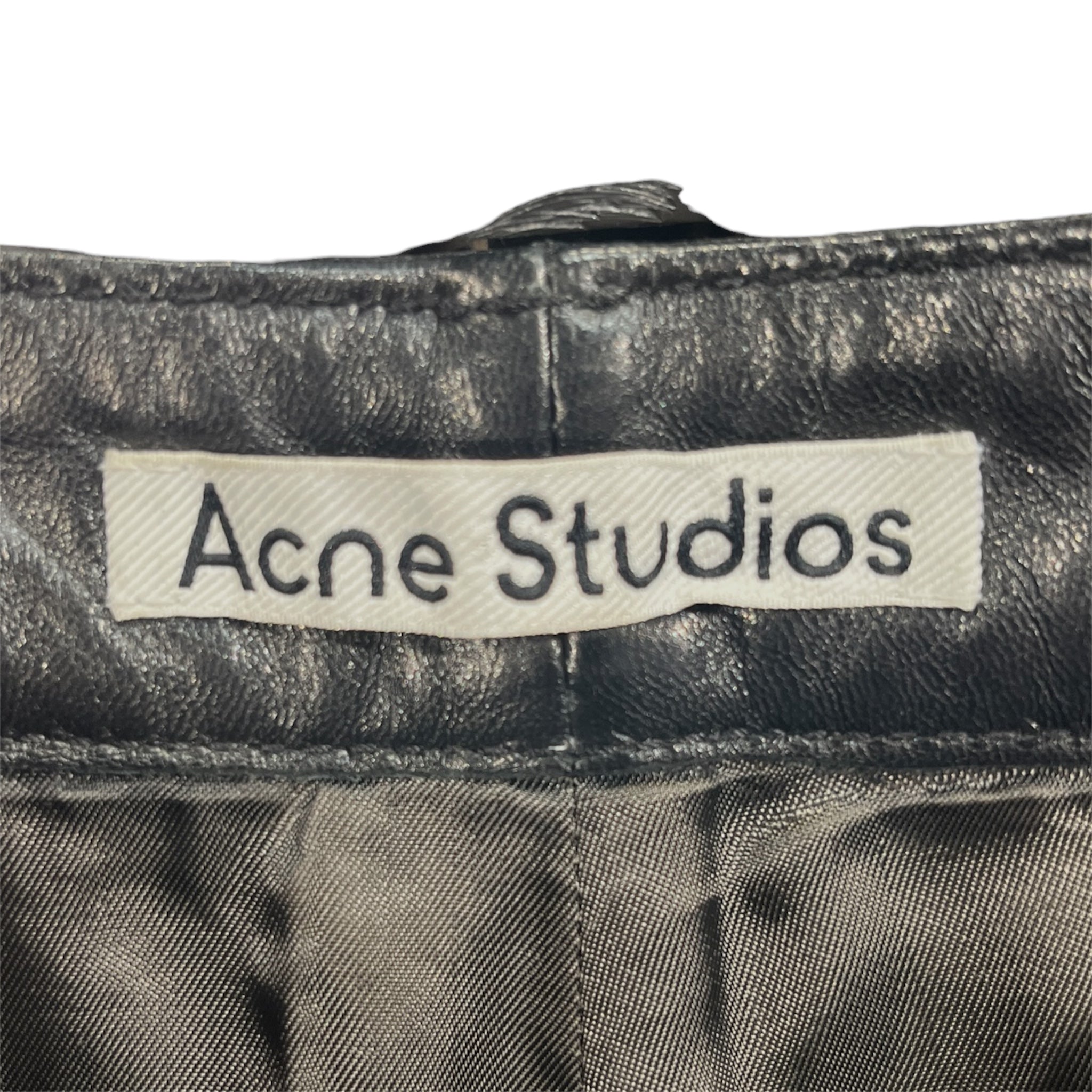 Acne Studios/Straight Pants/36/Leather/BLK/GENUINE LEATHER view 3