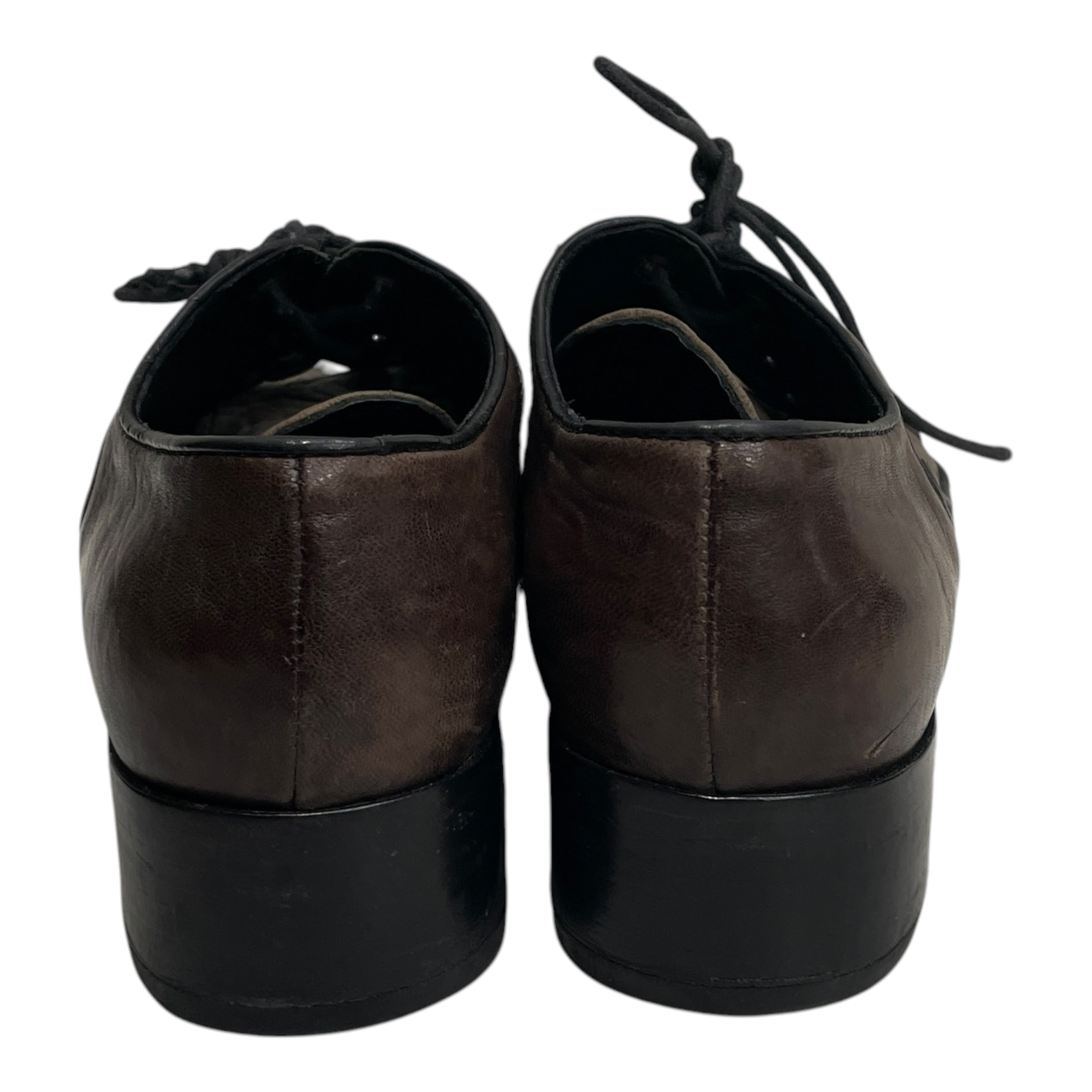 MIU MIU/Dress Shoes/EU 37/Leather/MLT/BRWN/BLK/GRN HEELED DERBY view 3