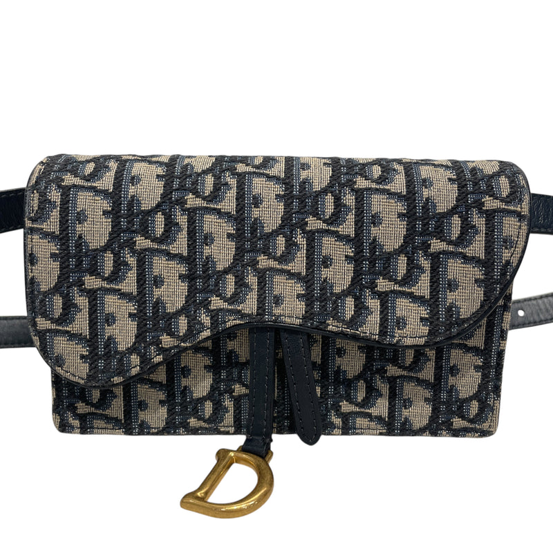 Christian Dior/Fanny Pack/Monogram/NVY/Saddle Belt Bag