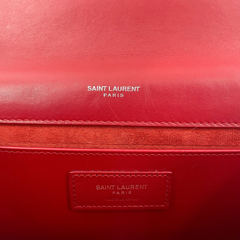 SAINT LAURENT/Cross Body Bag/Leather/RED/KATE SILVER TASSEL 2018