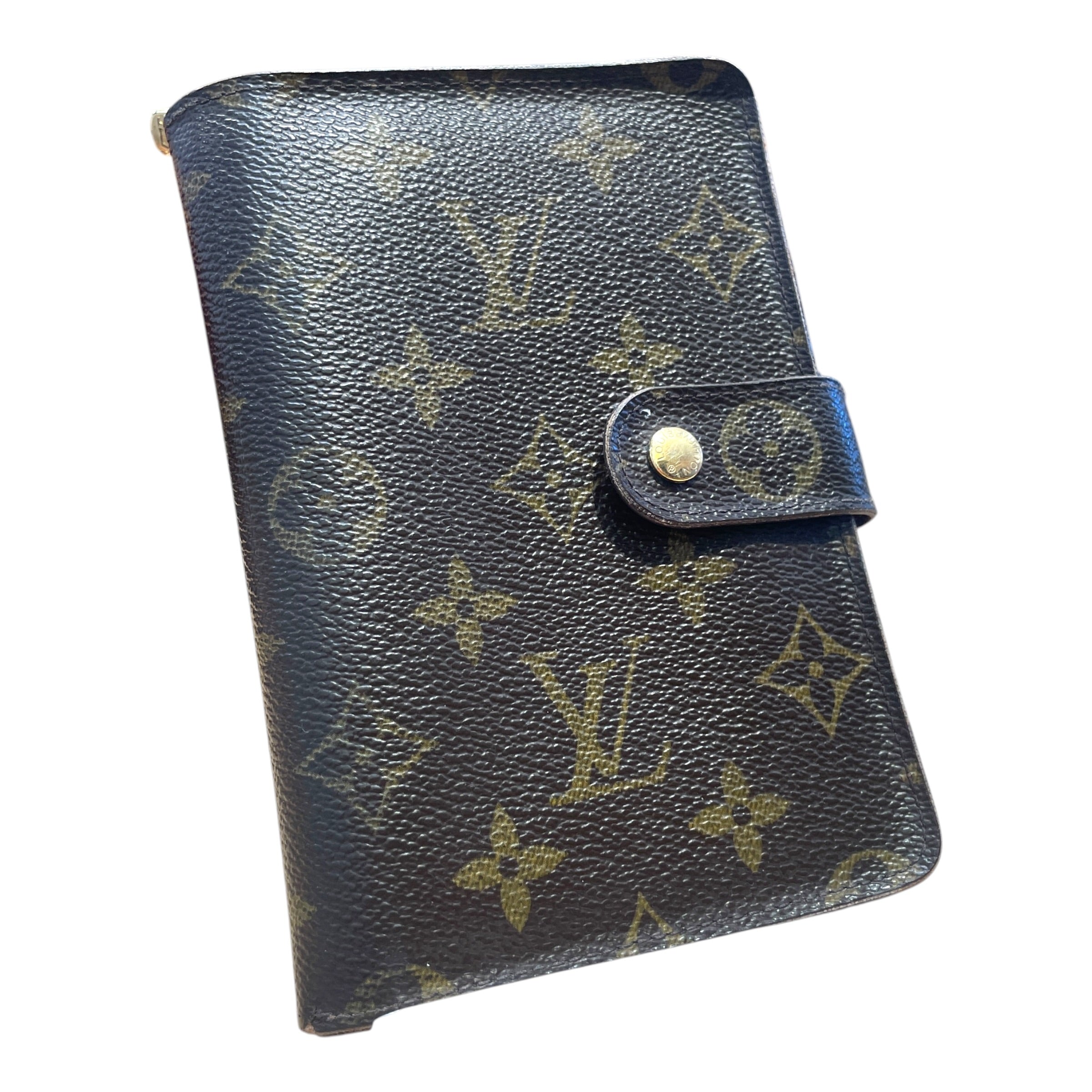 LOUIS VUITTON/Pass Case/Monogram/Leather/BRW/M's/Porte Papier Zippe Wallet view 1