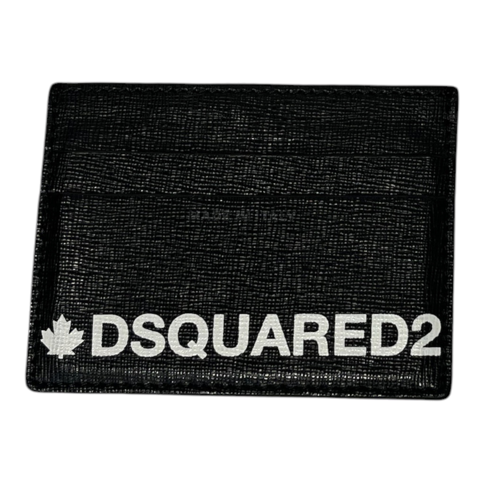 DSQUARED2/Card Case/Leather/BLK/M's/maple leaf card holder view 4