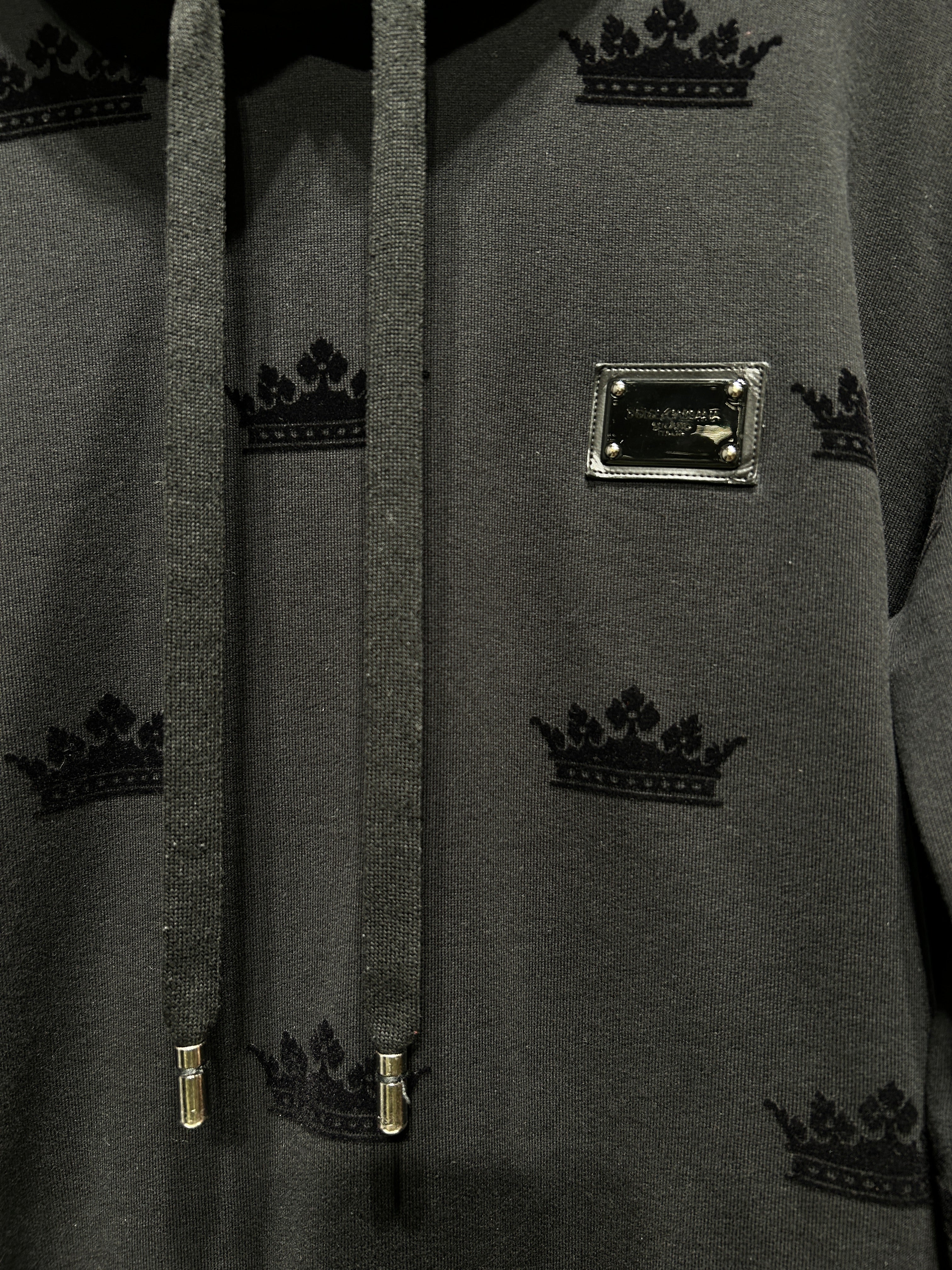 DOLCE&GABBANA/Hoodie/52/Cotton/BLK/CROWNS view 3