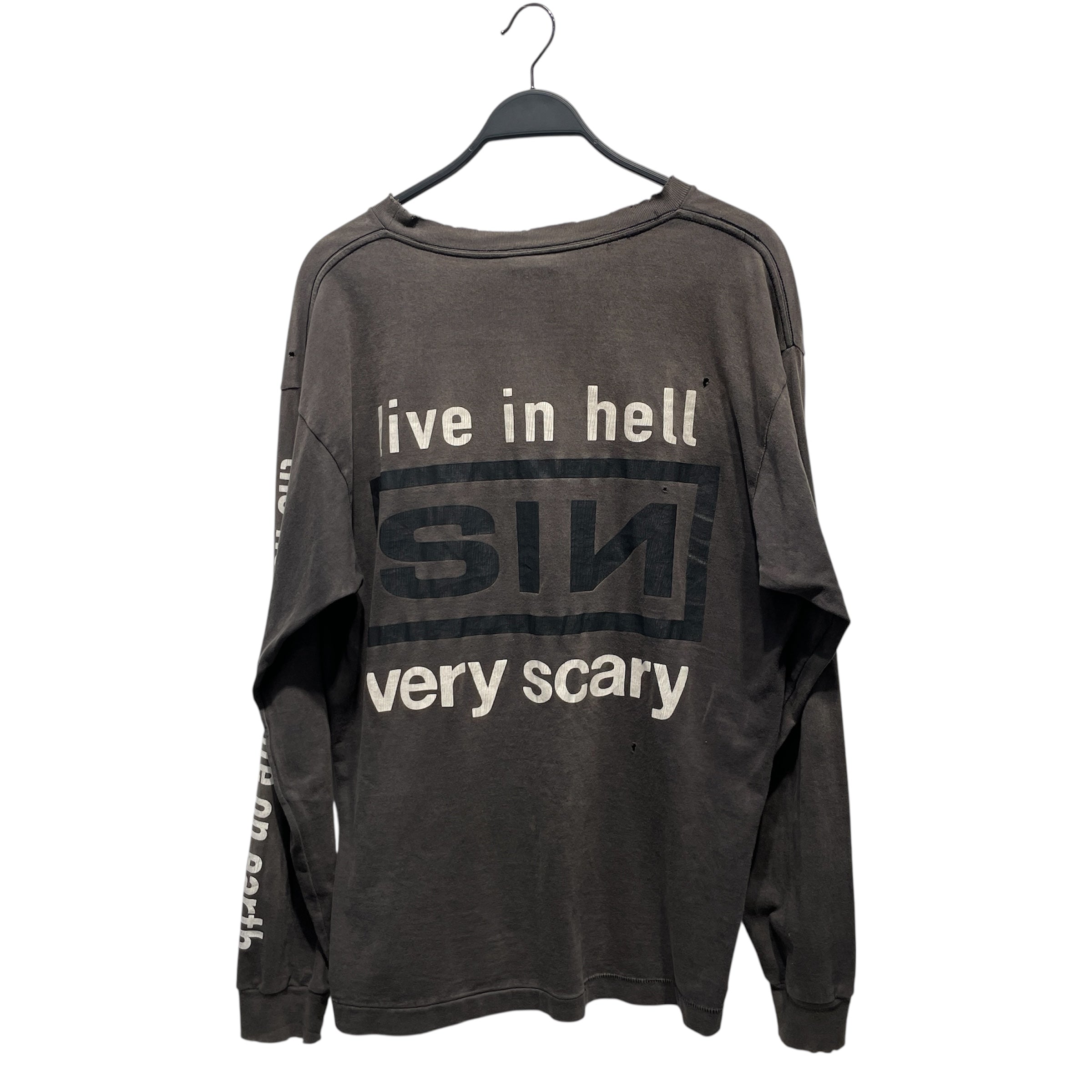 SAINT MICHAEL/LS T-Shirt/L/Cotton/GRY/All Over Print/sin view 2