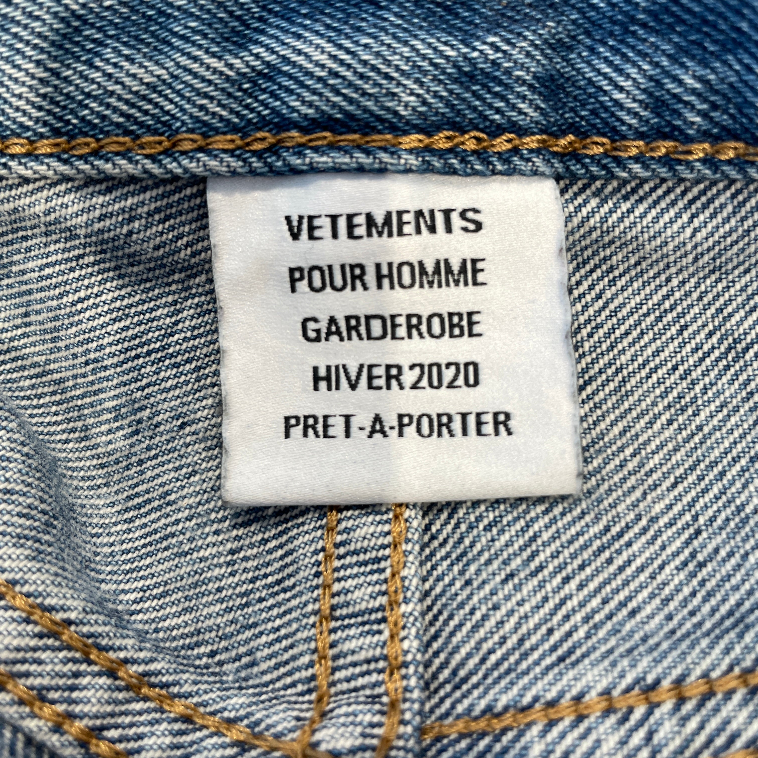 VETEMENTS/Straight Pants/L/Denim/BLU/Graphic/HIVER2020 FULLY BRANDED JEANS view 4