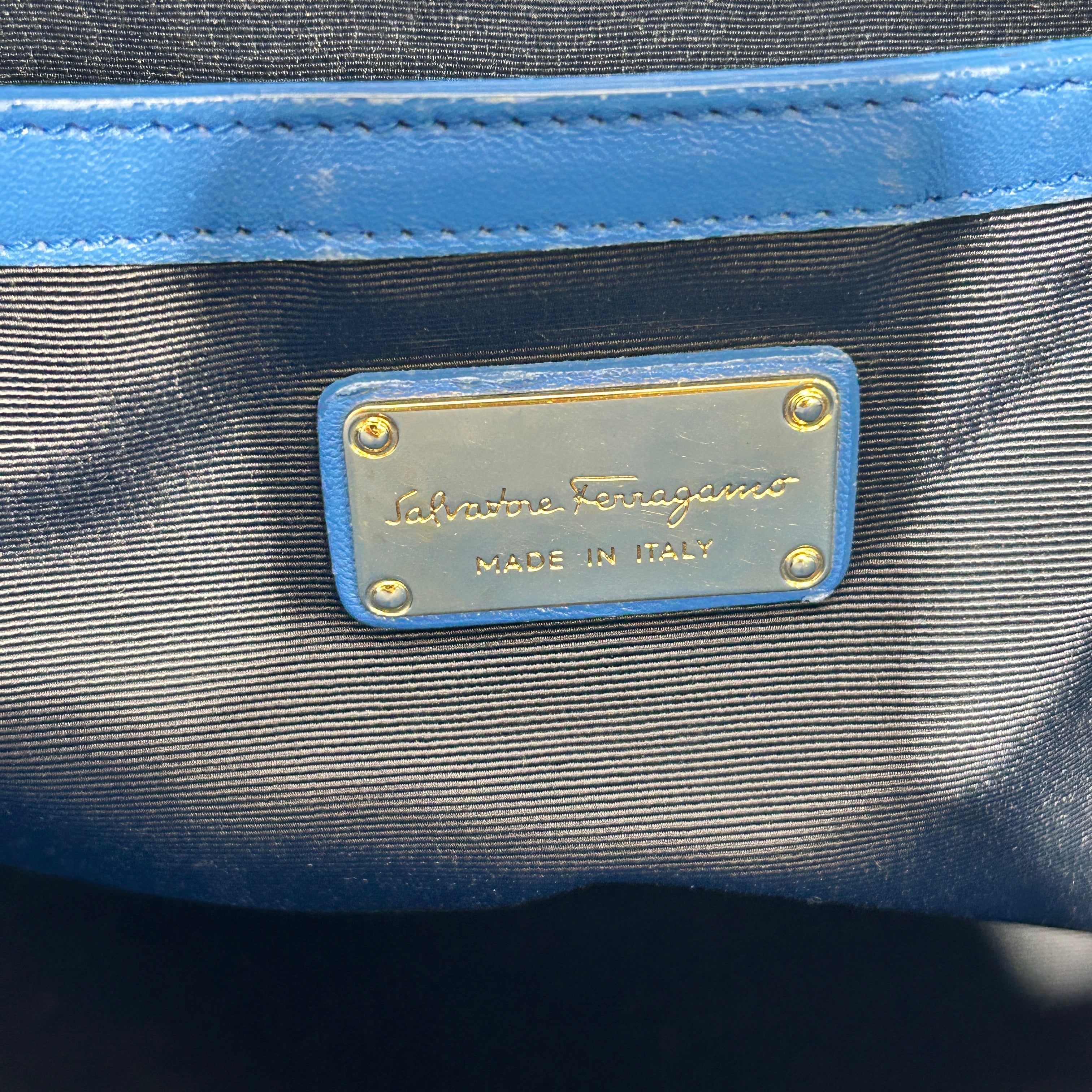 Salvatore Ferragamo/Tote Bag/All Over Print/Leather/BLU/Ferragamo All Over Letters view 5