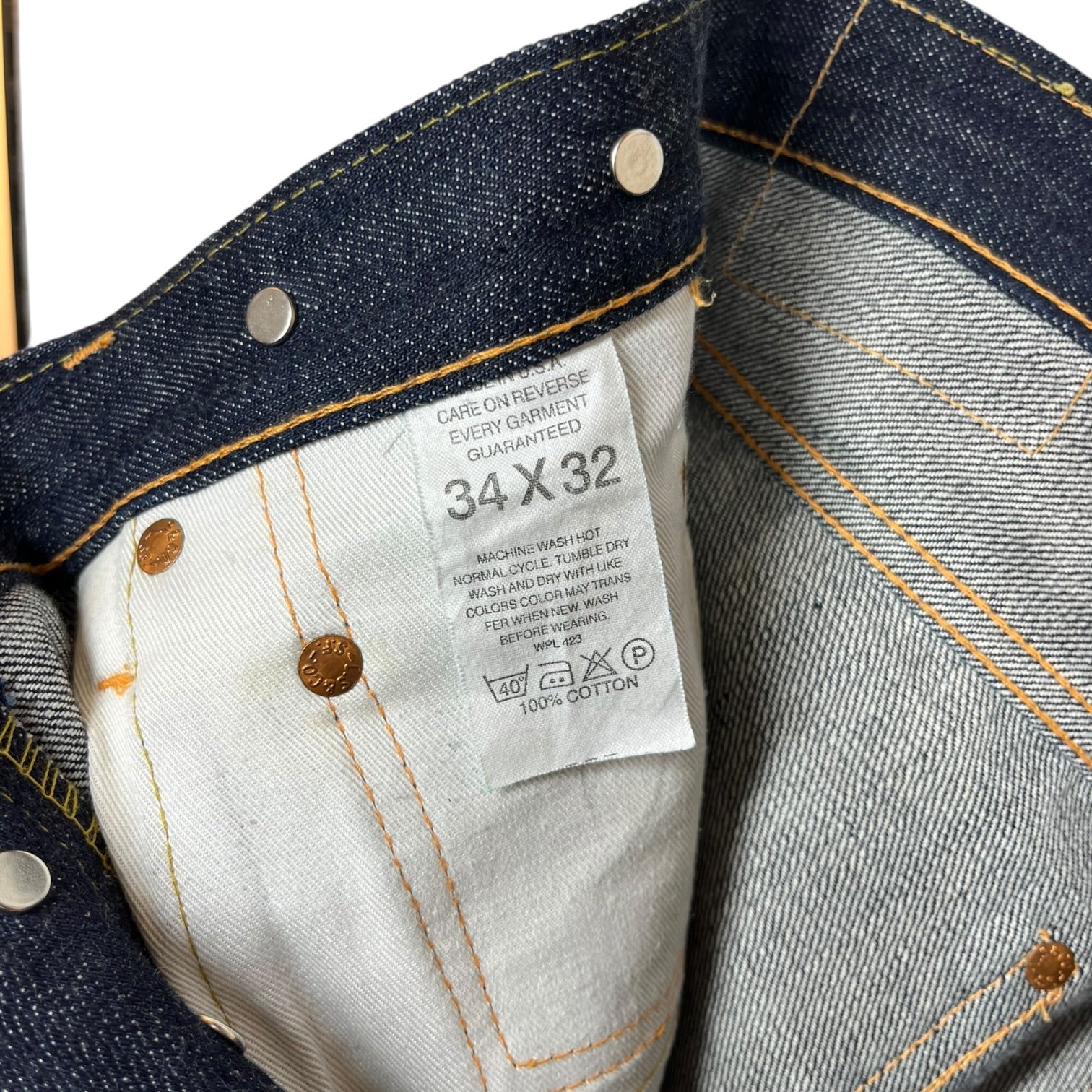 Levi's/Straight Pants/34/Cotton/NVY/back buckle view 5