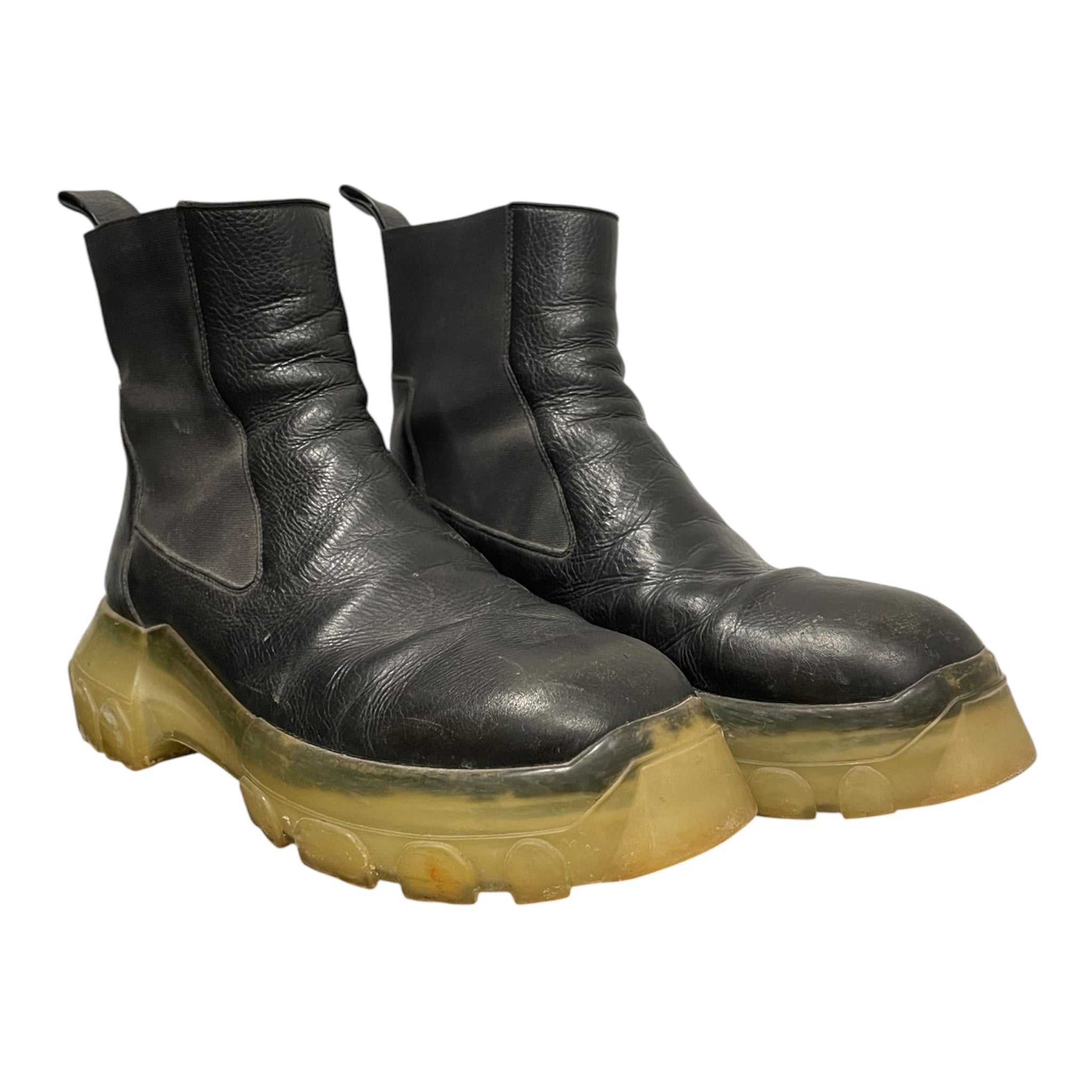 Rick Owens/Boots/EU 44/Leather/BLK/BOZO TRACTOR YELLOW SOLE view 1