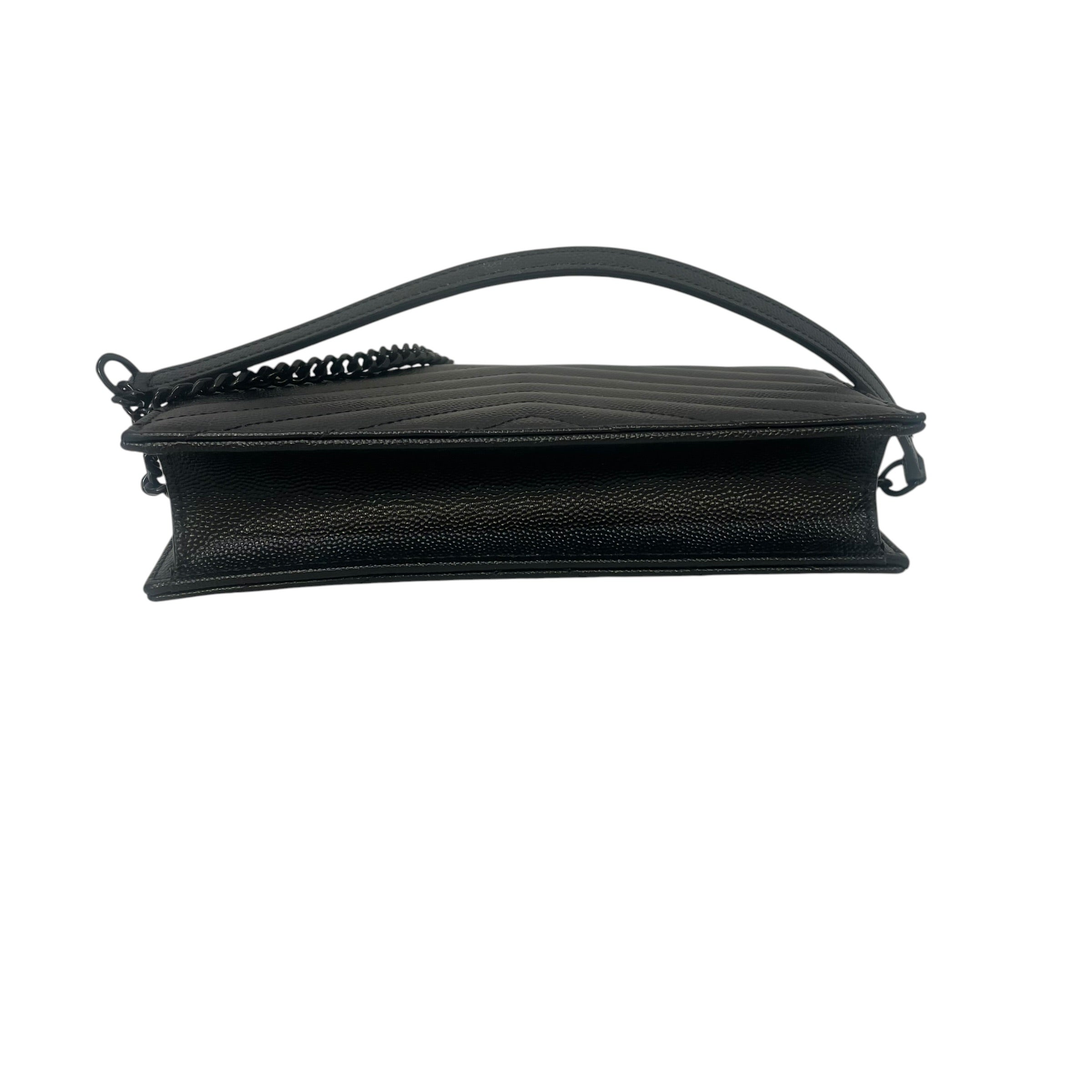 YVES SAINT LAURENT/Cross Body Bag/Monogram/Leather/BLK/Chain Wallet Cassandra Style view 3