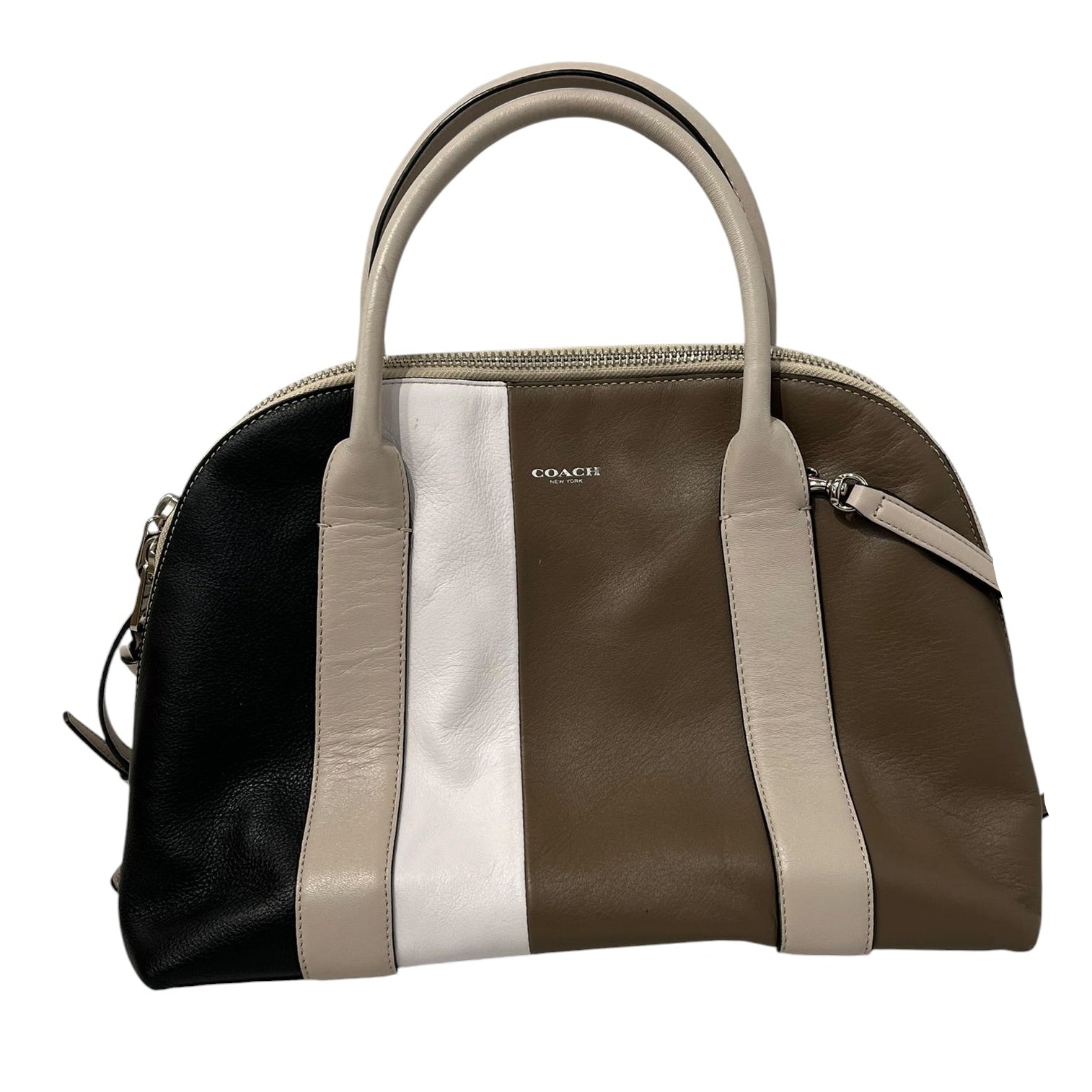 COACH/Bag/Leather/BRW/bowling bag 3 strap blackwhite view 1