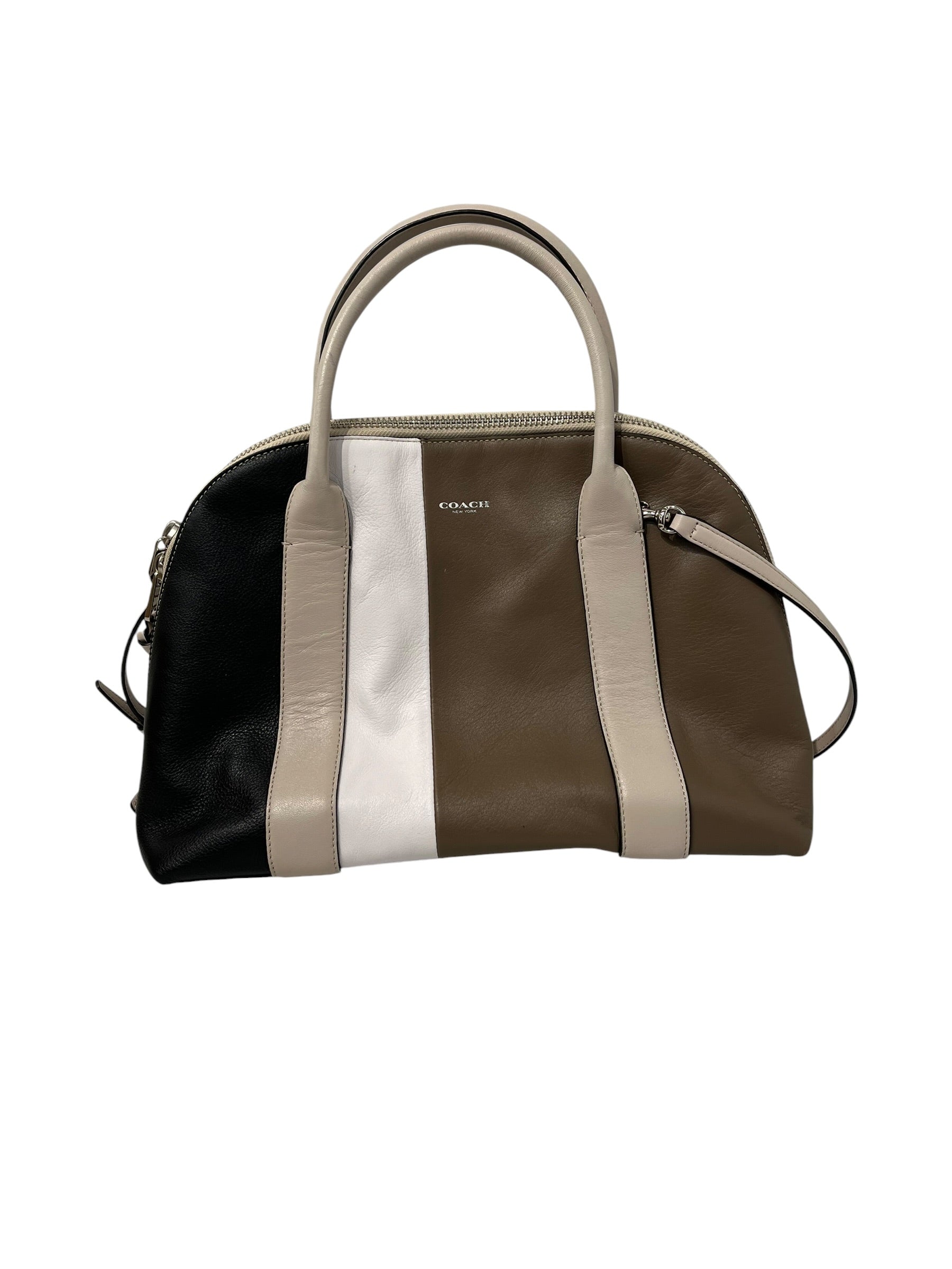 COACH/Bag/Leather/BRW/bowling bag 3 strap blackwhite view 1