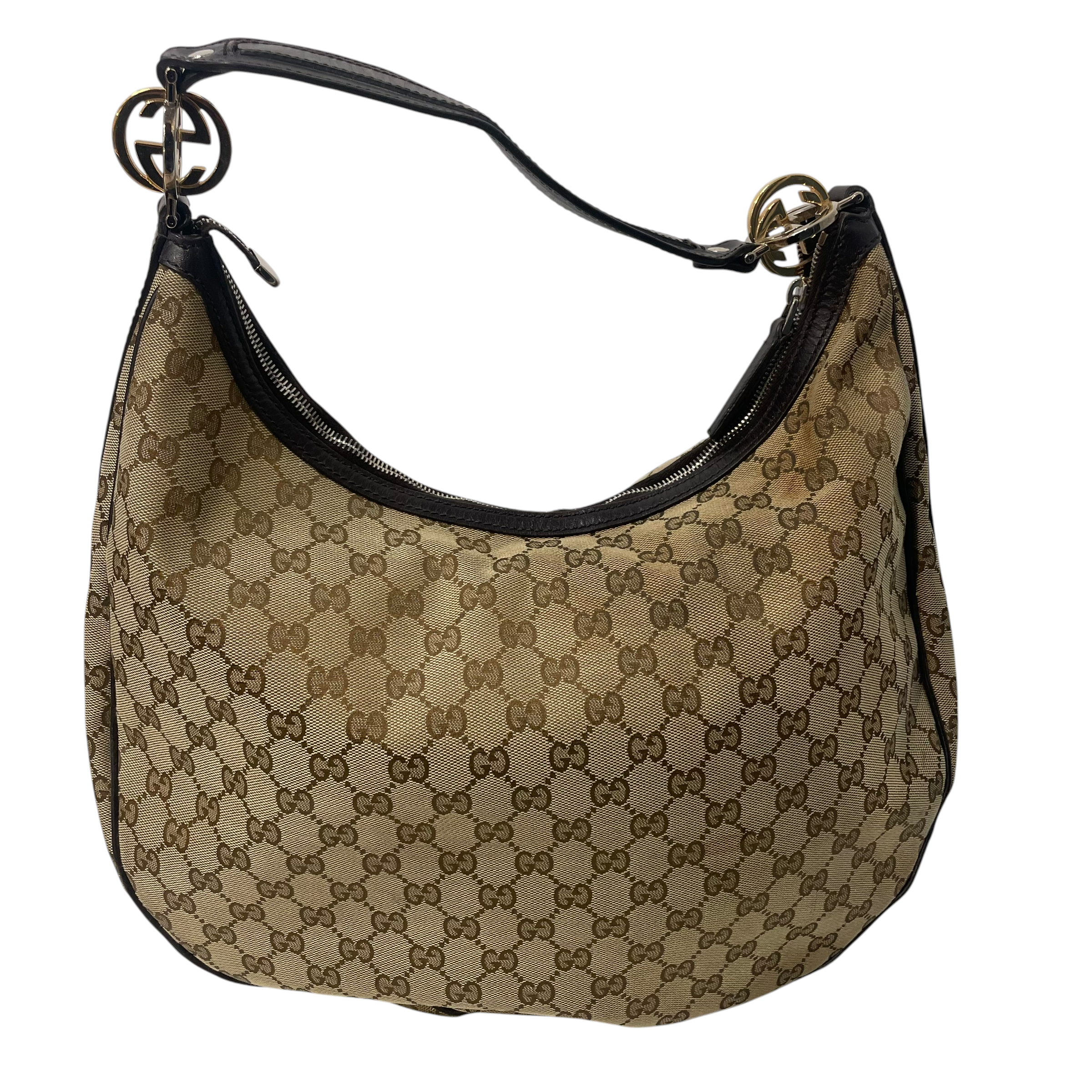 GUCCI/Hand Bag/Monogram/Cotton/BRW/Vintage Twins Medium Hobo view 1
