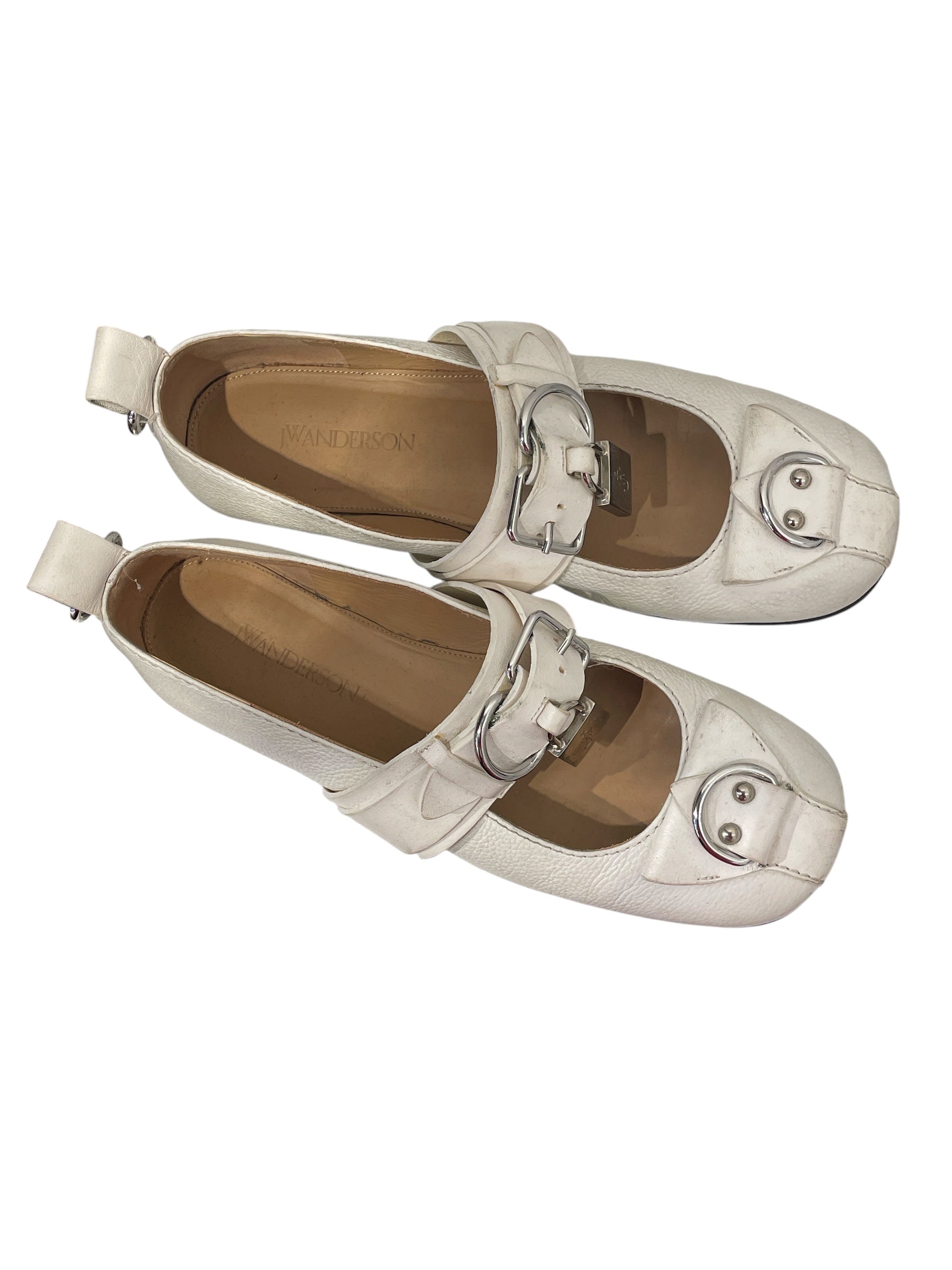 JW ANDERSON(J.W.ANDERSON)/Flat Shoes/EU 38/Leather/WHT/PUNK LOCK BALLET FLATS view 3