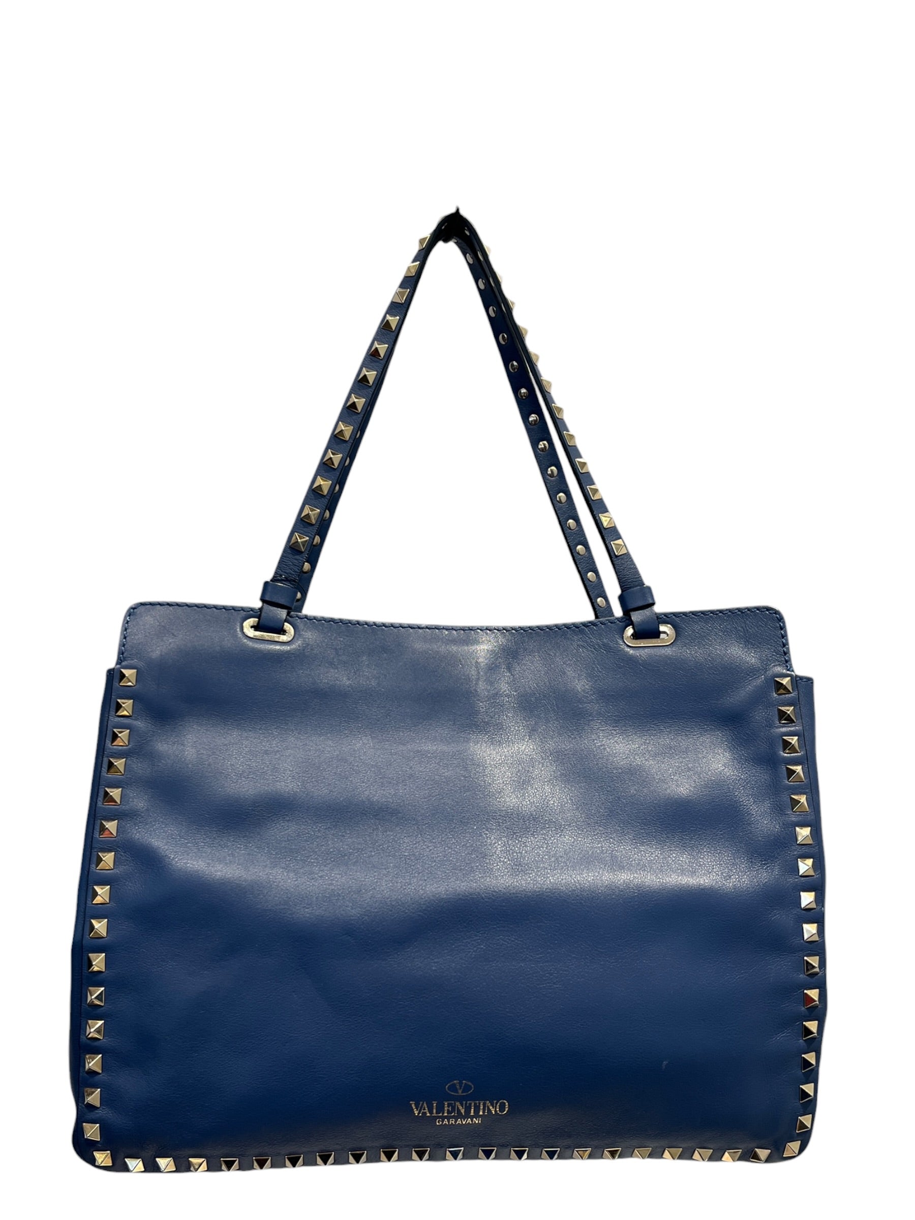 VALENTINO/Hand Bag/Leather/BLU/Studded handle view 1